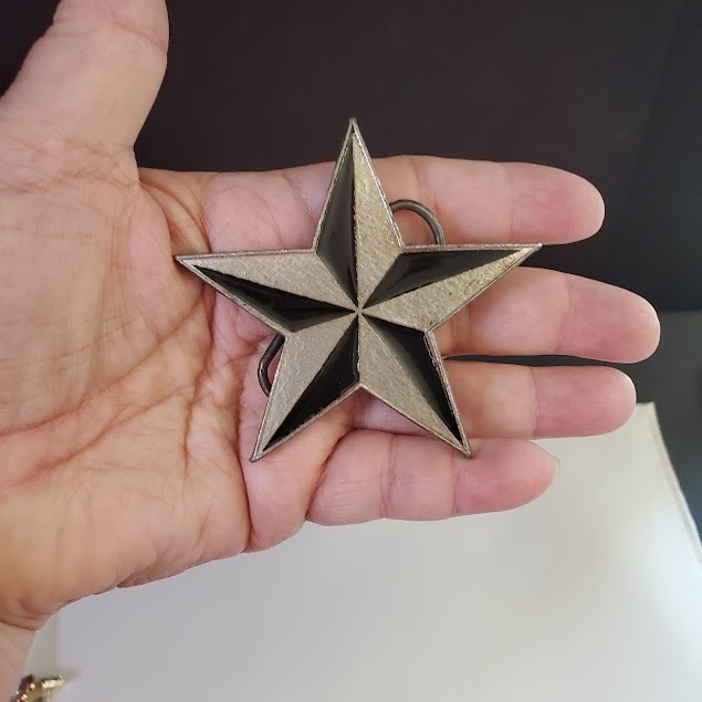 Monster Belt Buckles 2000 Mobtown Chicago Nautical Star Black Silver Pewter Tone