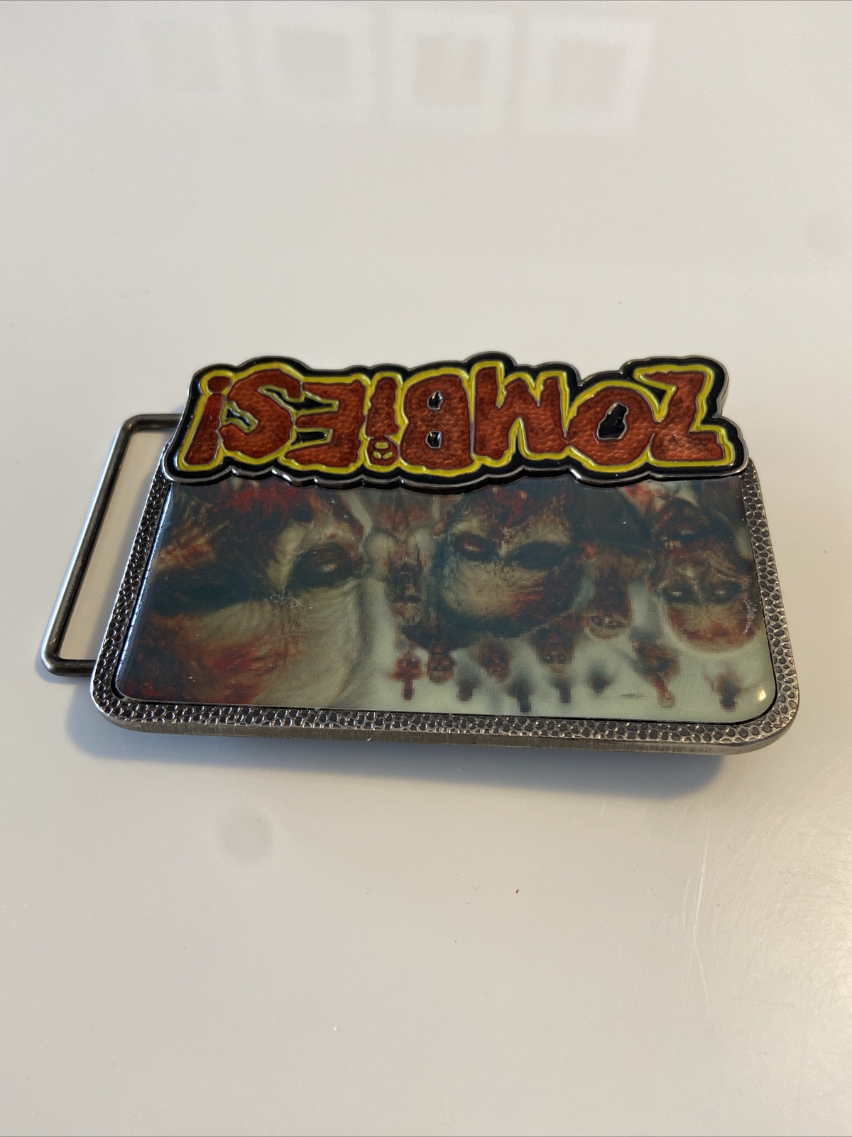 Zombies! Enamelled Belt Buckle for 1.75&Prime; Belt. 3.6&Prime; x 2.75&Prime; Front