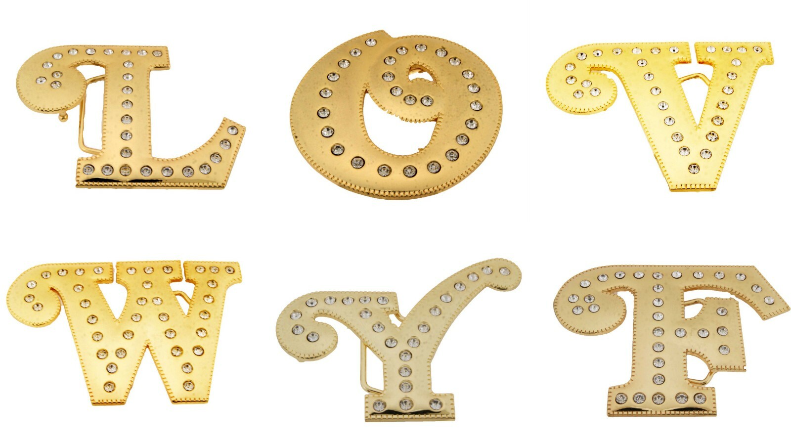 Initial A-Z Letter Men Women Western Cowboy Cowgirl Rodeo Fashion Gold Metal