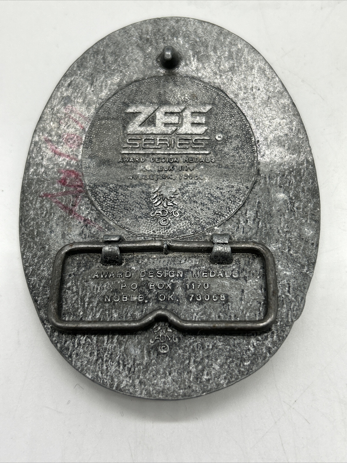 Vintage ADM Zee Series Cowboy Longhorn Steer Metal Belt Buckle USA