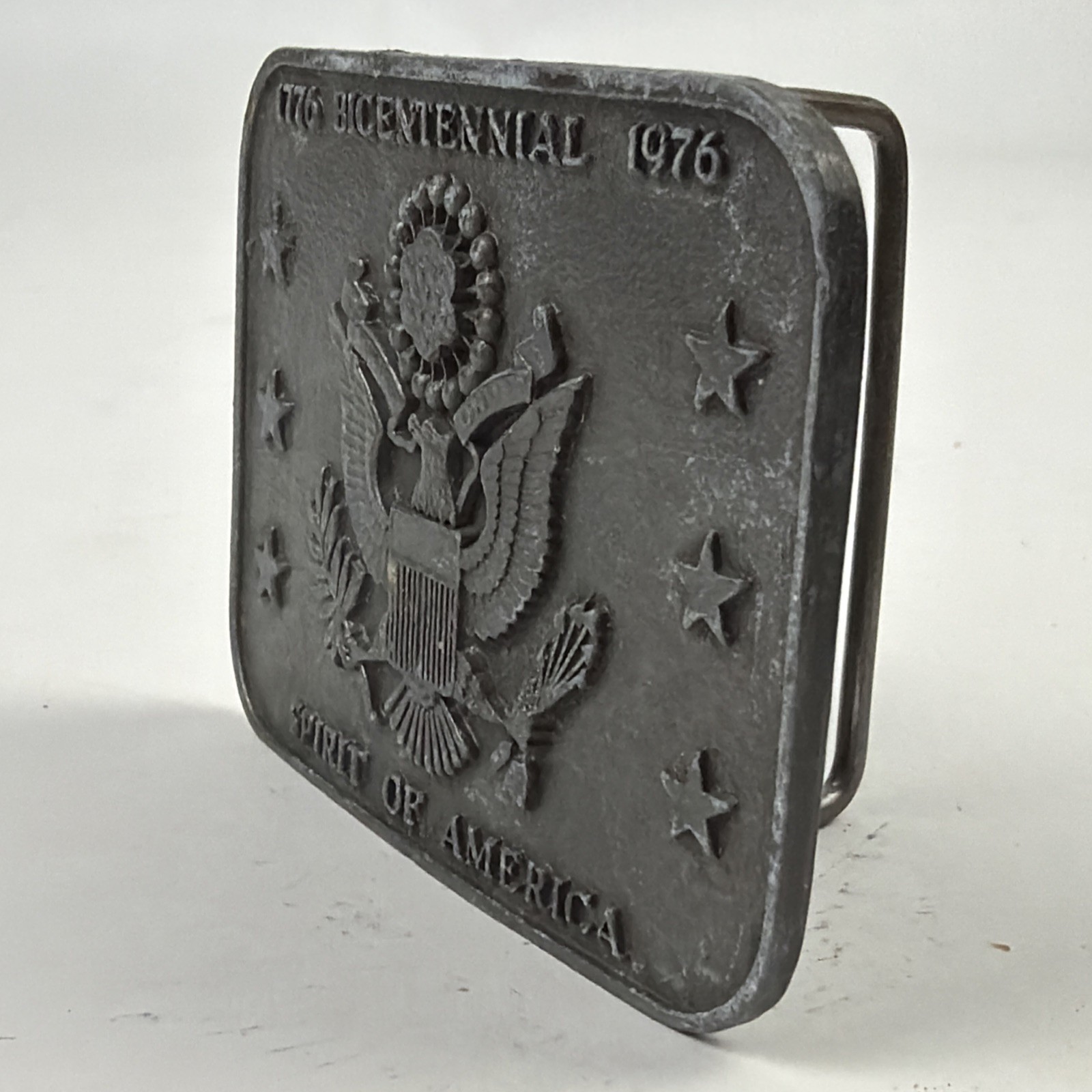 1776 Bicenentenial 1976 Spirit of America Eagle Pewter Belt Buckle