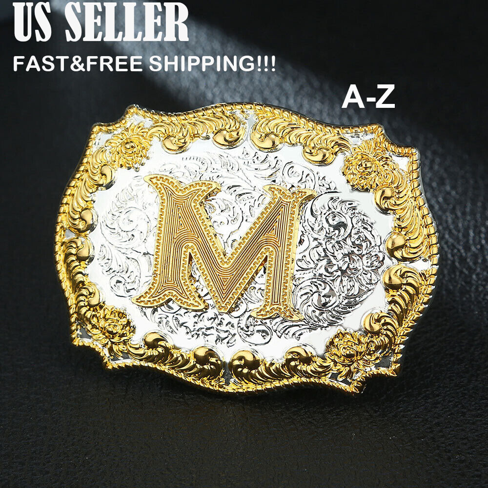 Belt Buckle Western Cowboy Initial Letter A – Z Rodeo Belt Buckle For Unisex