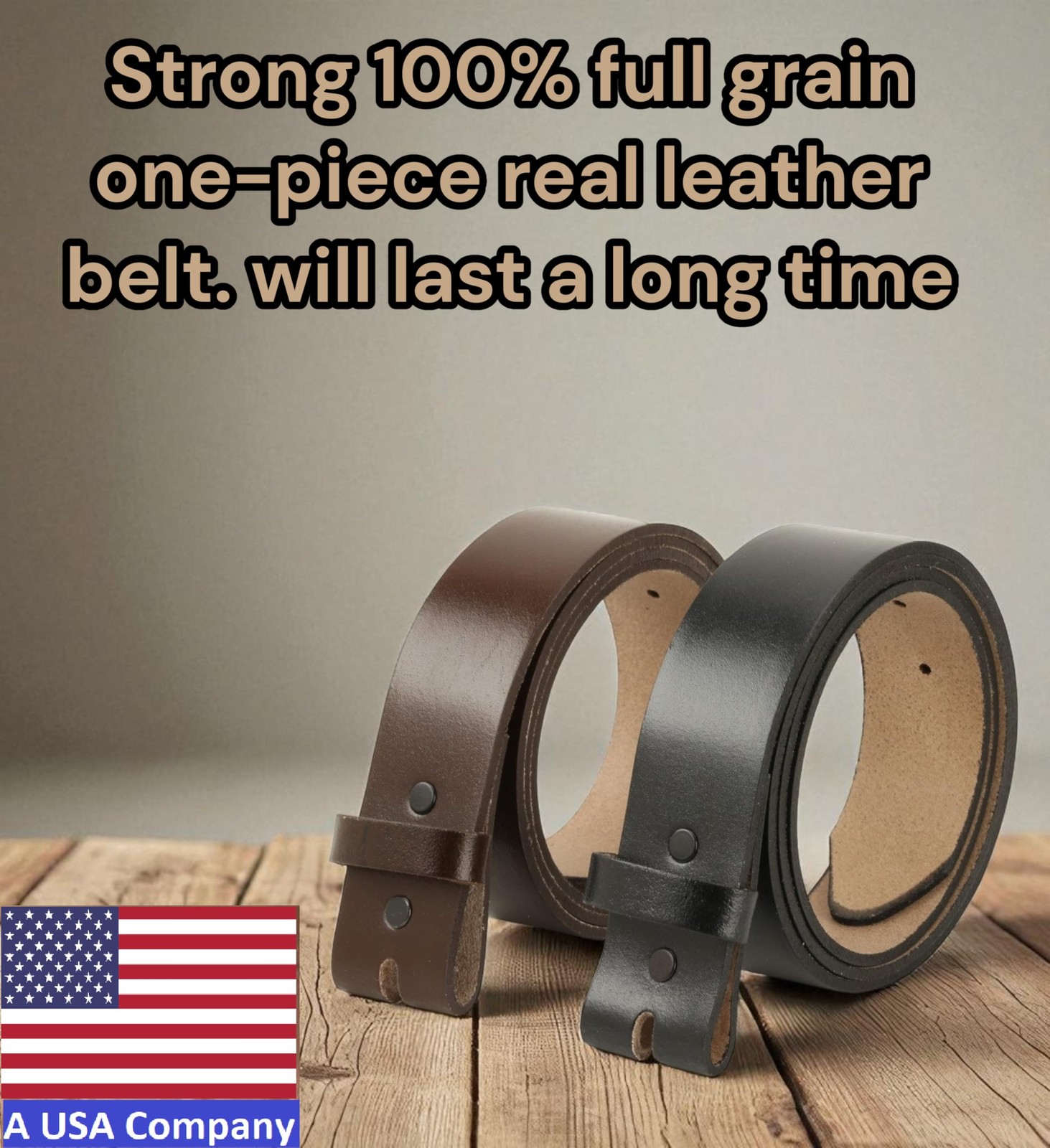 F&L CLASSIC Belt without Buckle- 100% 36 (Fits Waist 34&Prime;-35&Prime;), Black/Brown