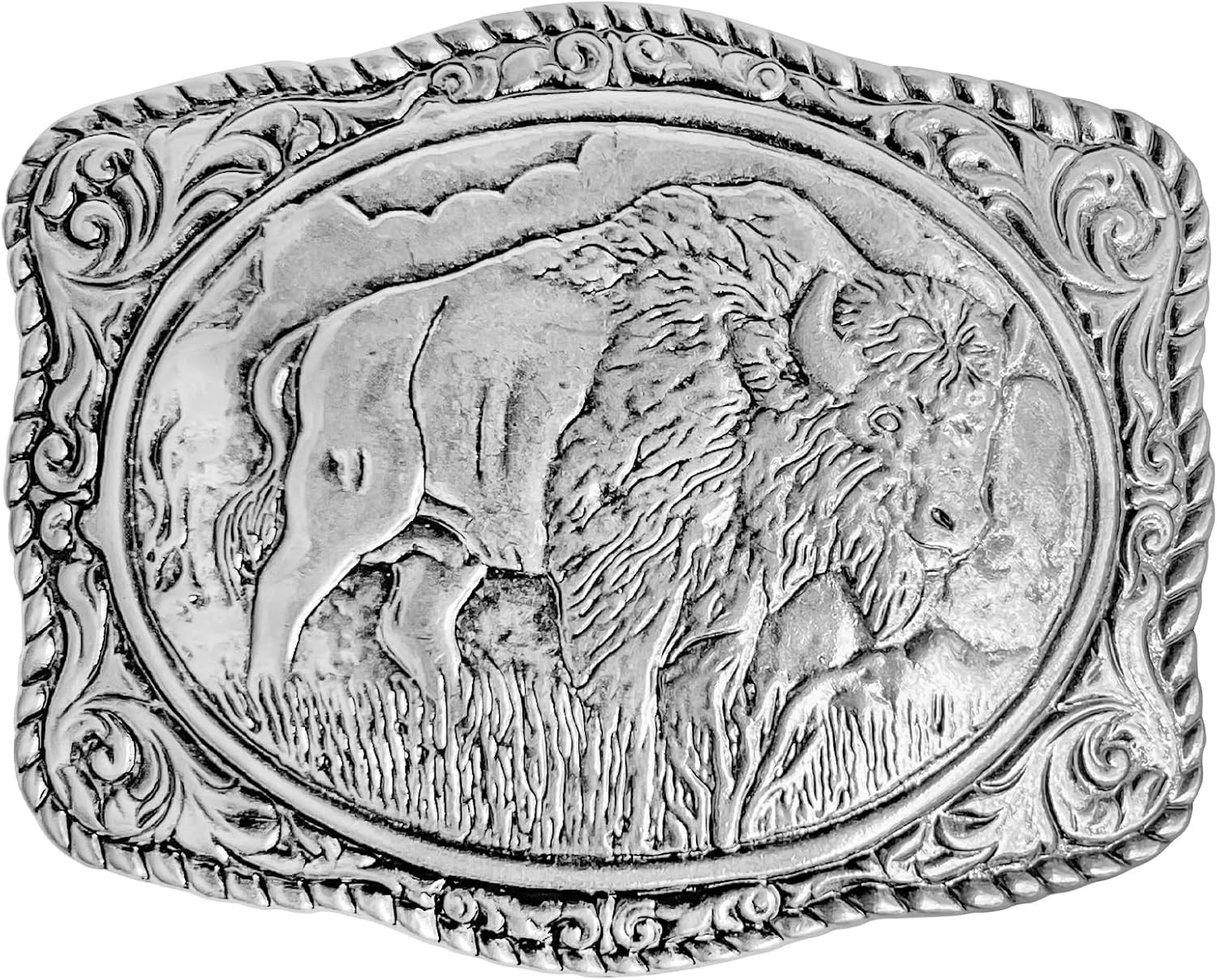 Western Belt Buckles for Men Cowboy Belt Buckle American Patriotic Buffalo Be…