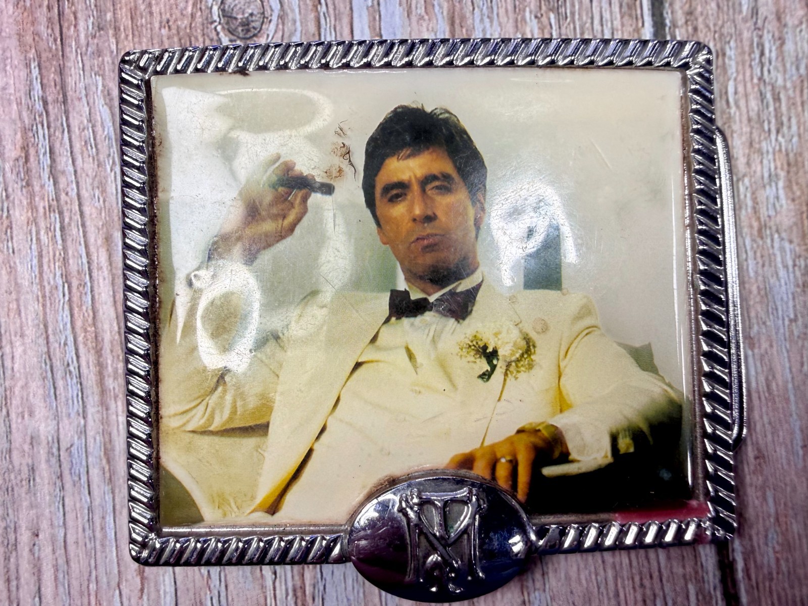 Scarface Movie Al Pacino Tony Montana Cigar Photo Universal Studios Belt Buckle