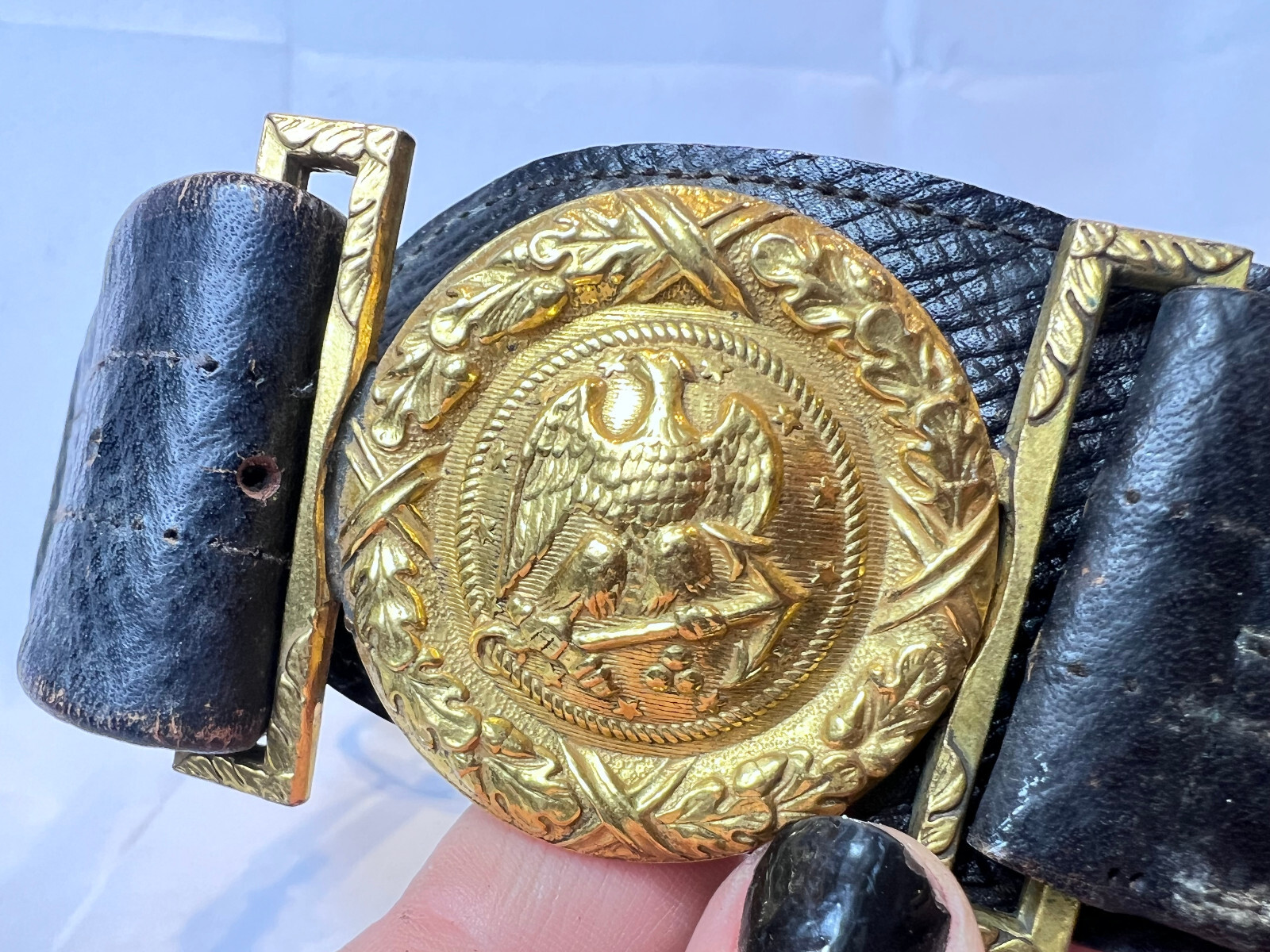 Vtg US Navy Officers Sword Belt And Buckle With Hangers Size 40 Meyer New York