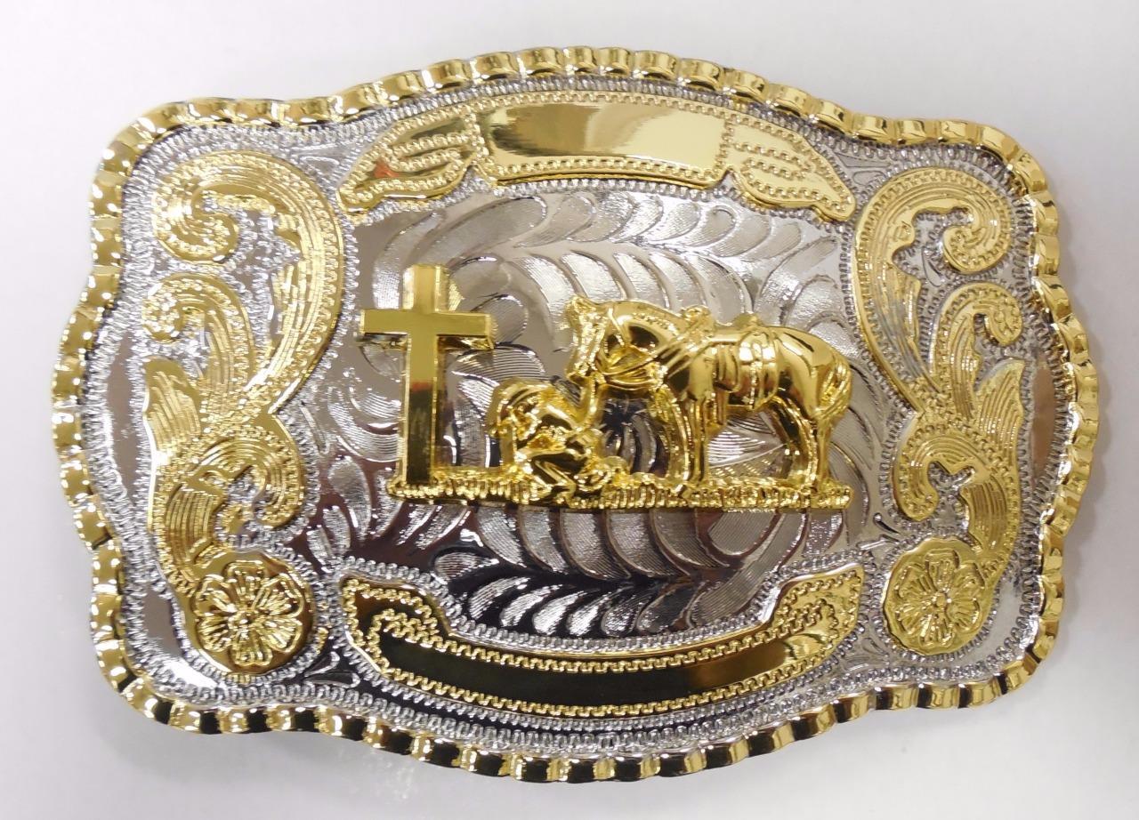 CROSS PRAYING FAITH ANIMAL LONG HUGE RODEO BIG COWBOY WESTERN SHINE BELT BUCKLE