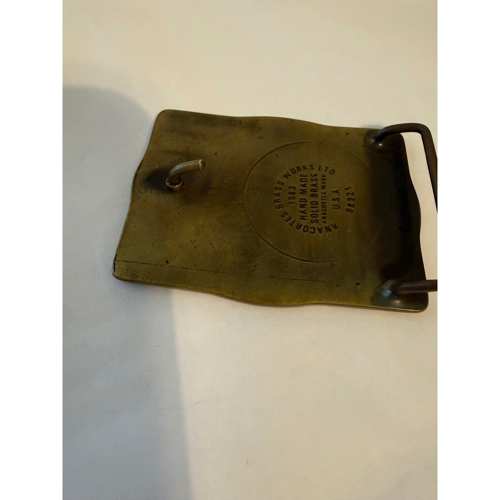 Vintage 1983 Arco Metals Company Logan Plant Project Solid Brass Belt Buckle USA