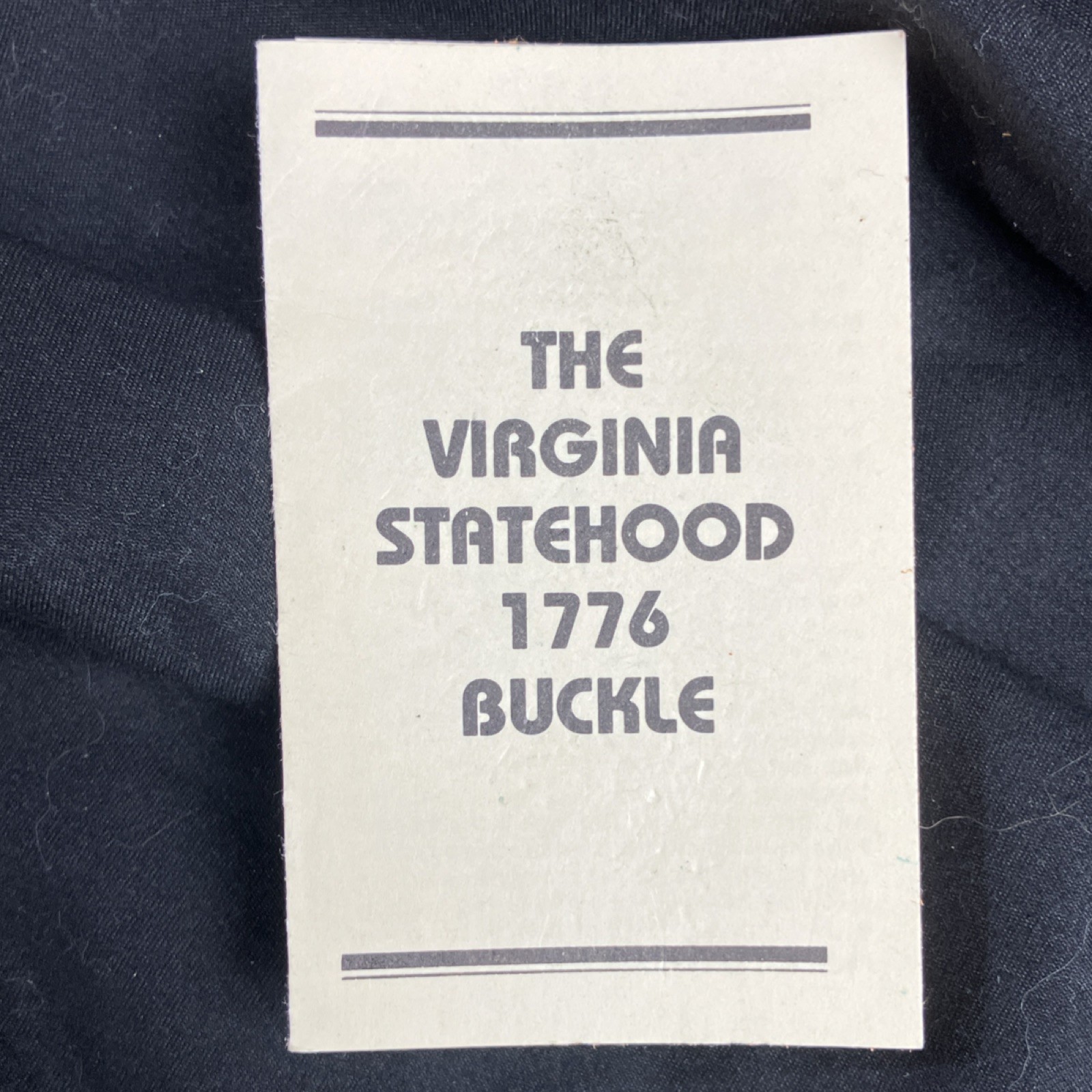 Heritage Mint Ltd Virginia Statehood 1776 Belt Buckle serial number NI1073 brass