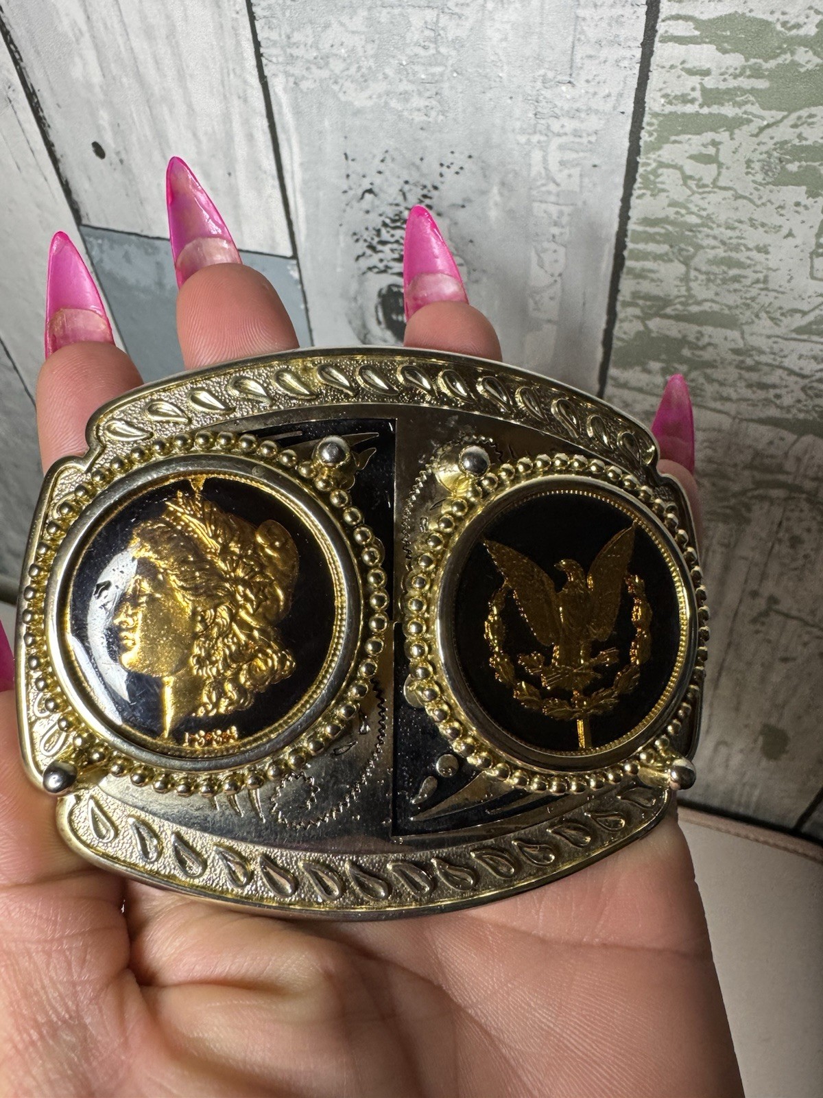 24k GOLD PLATED VINTAGE BELT BUCKLE RARE