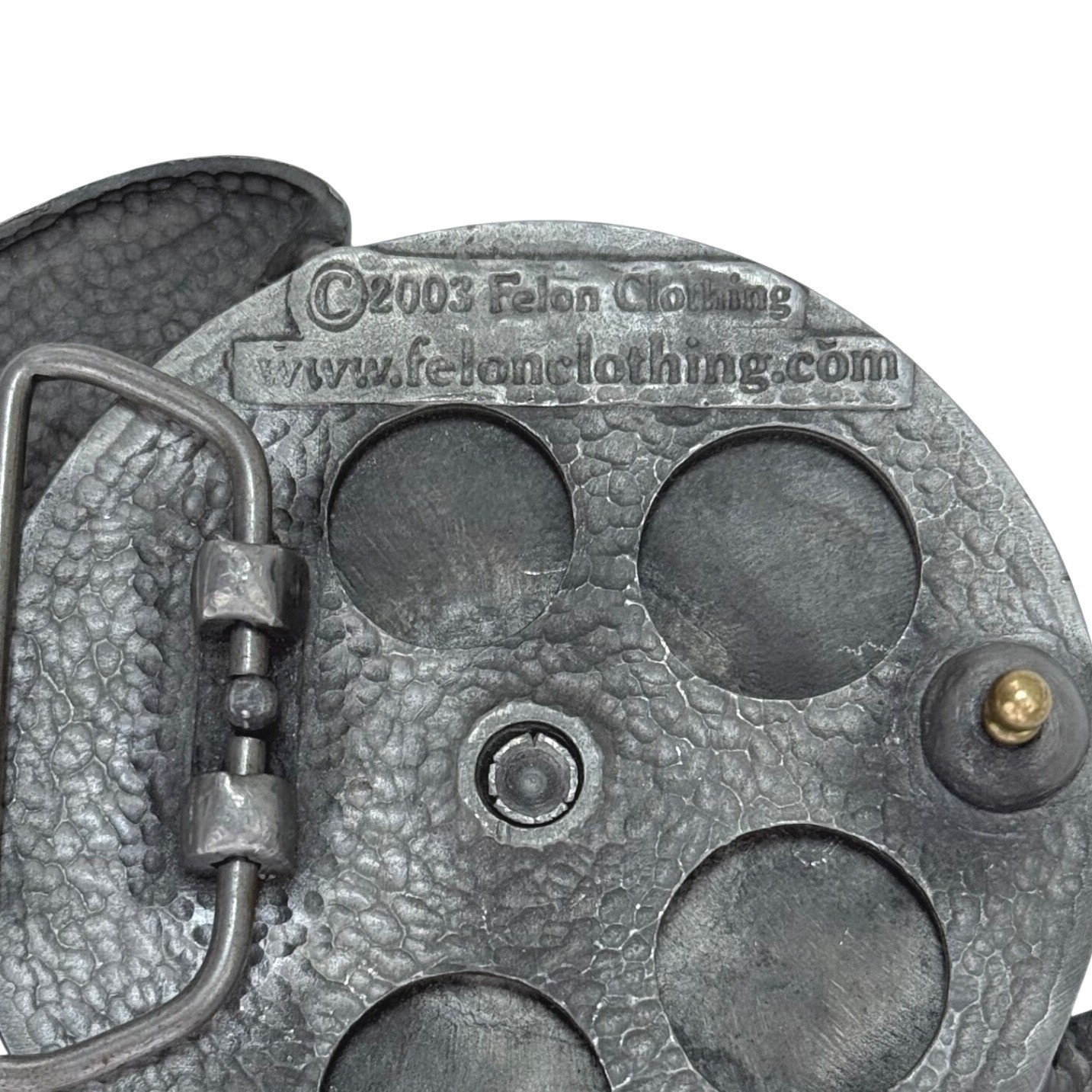Vtg 2003 Felon Clothing Belt Buckle Born To Lose Roulette Wheel Skull Gambling