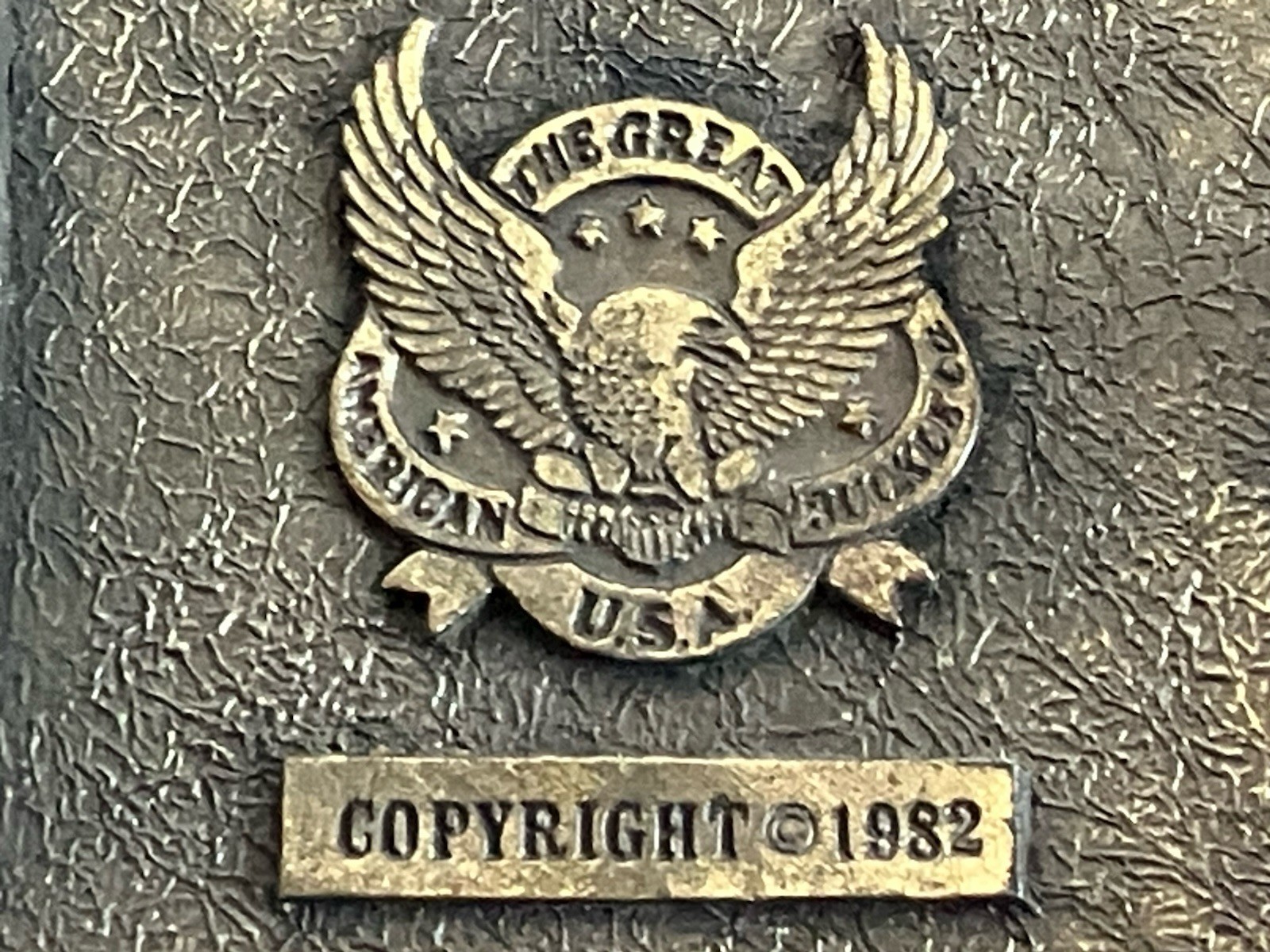 Vintage 1982 The Great American Buckle Co. USA Brass Oval Grandpa Belt Buckle