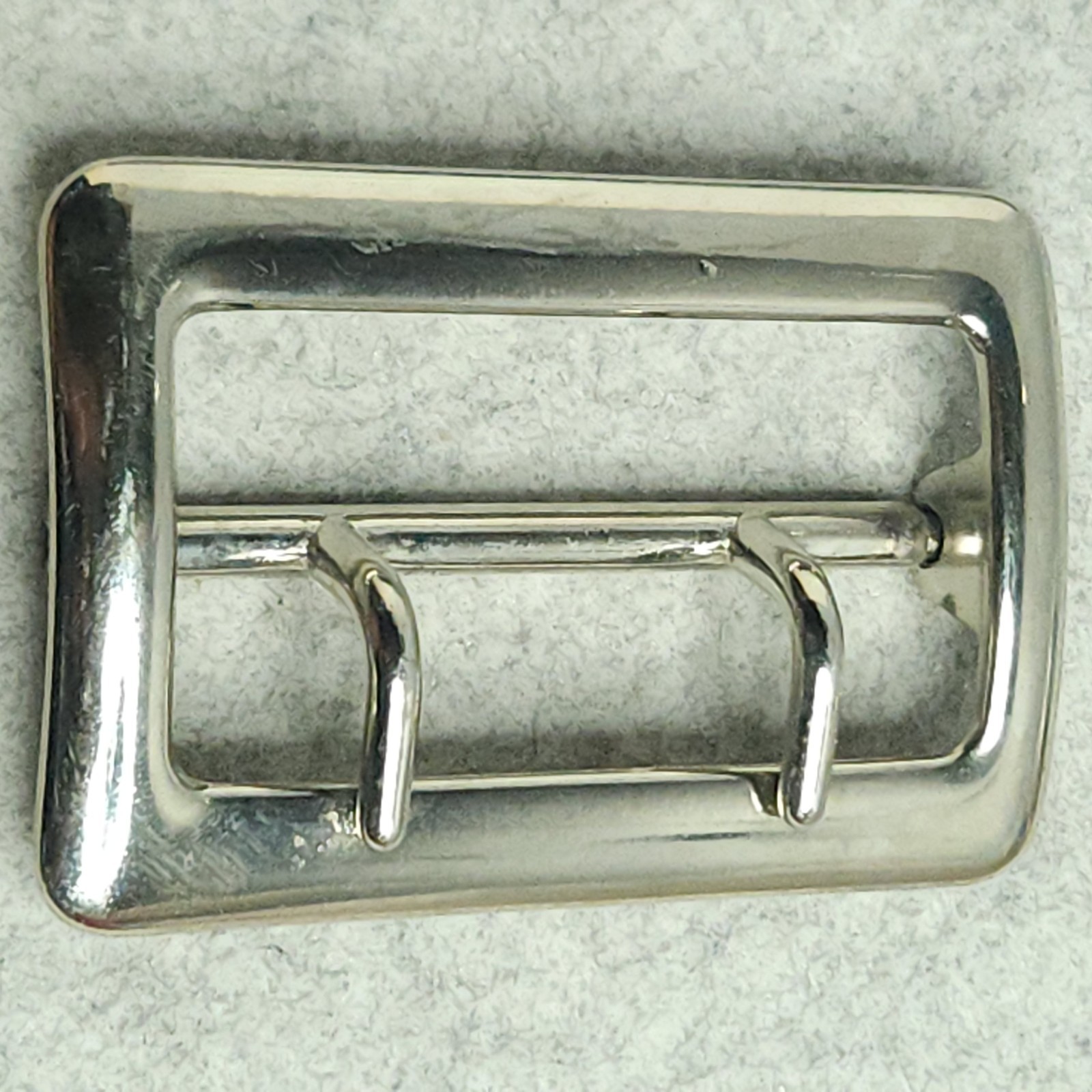 Sam Browne Belt Buckle Double Prong USA Heavy Duty 1.75 Inch Silver Tone