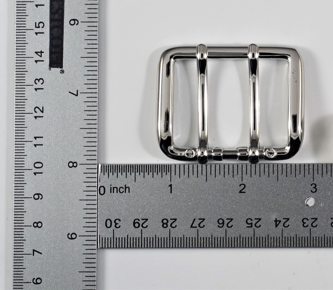 New 1 1/2&Prime; (38mm) double pin buckle(#T16) nickel color finish durable US stock