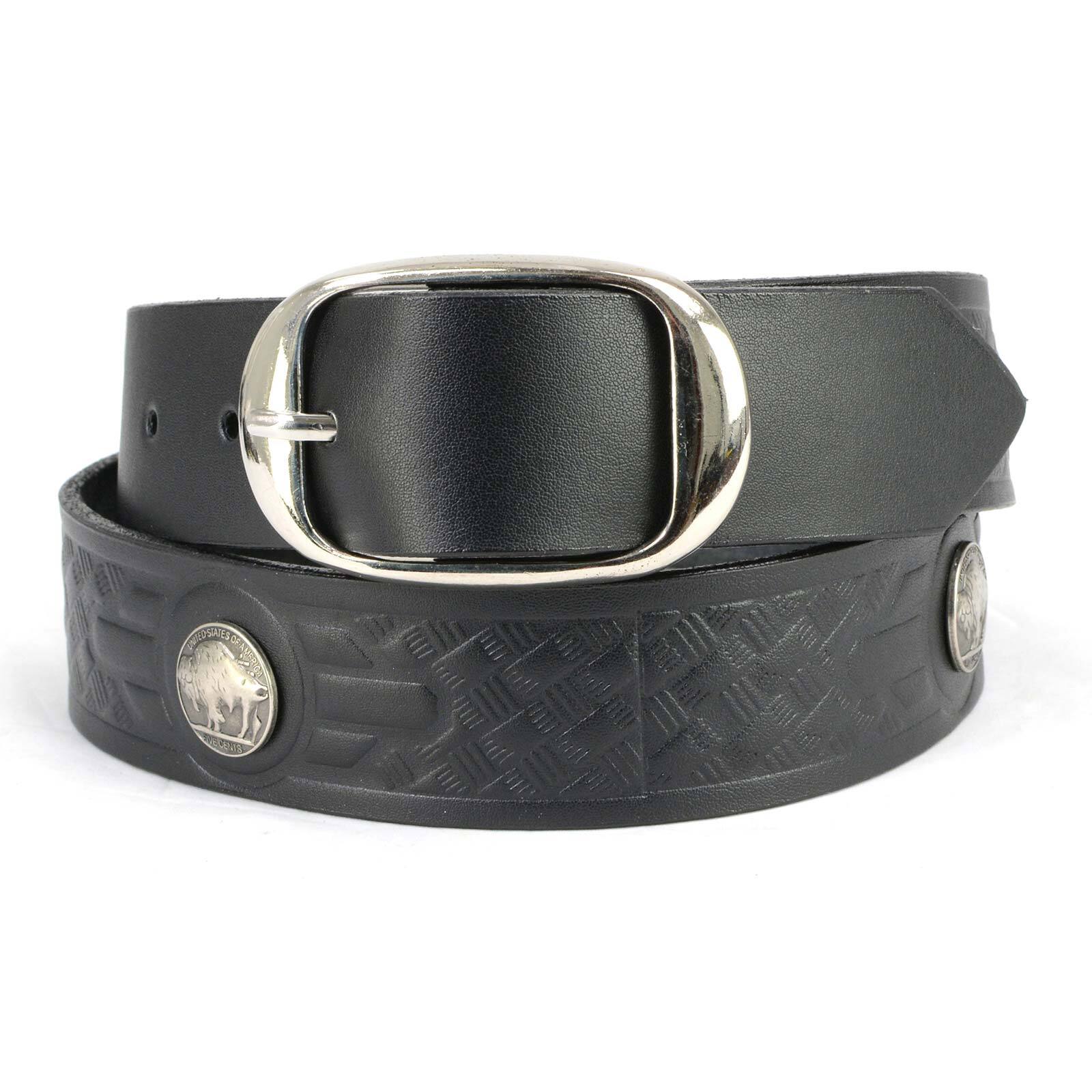 Milwaukee Leather 7123 Men&rsquo;s 44 MAG Black Leather Belt w/ Interchangeable Buckle