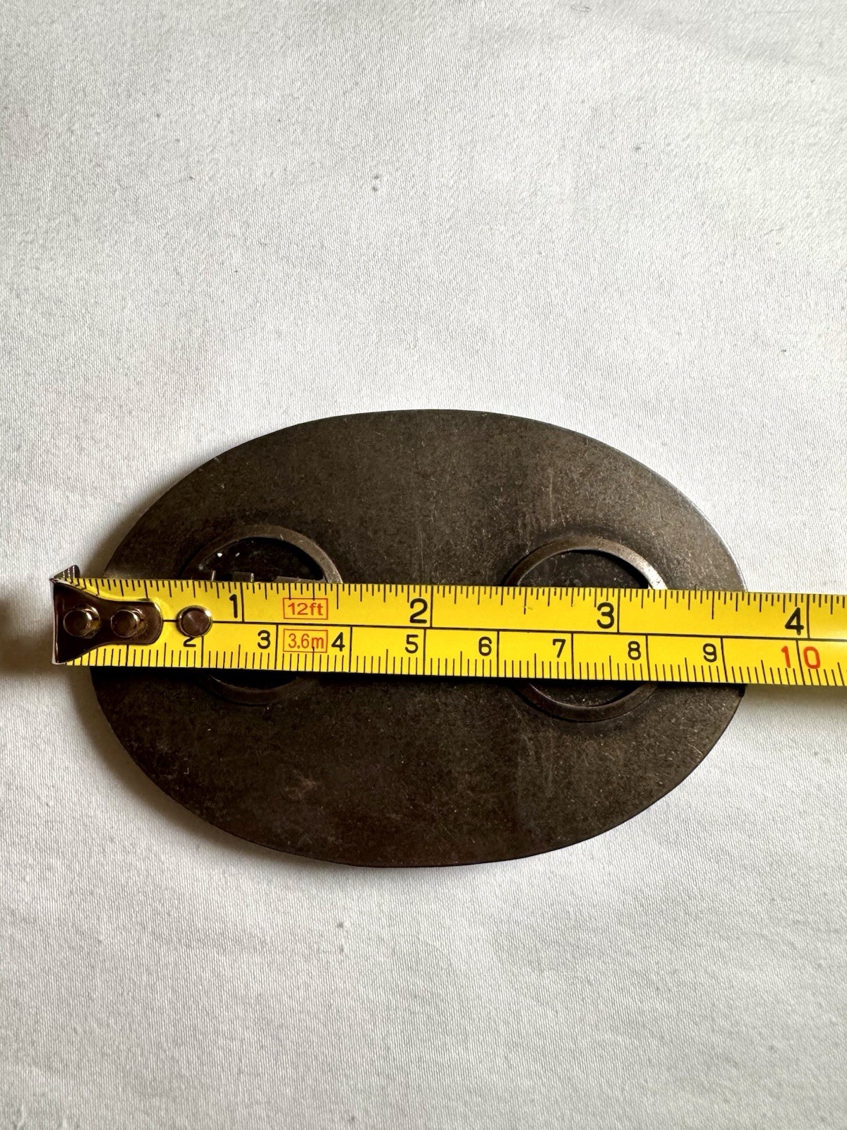 Unbranded United States Military Oval Metal Belt Buckle Two U.S. on Thin Plate