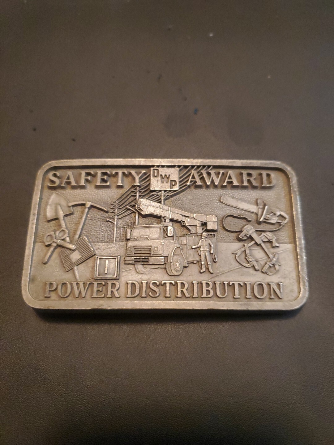 Jostens DWP Safety Award Belt Buckle Utility Power Coal Electric Collector Metal