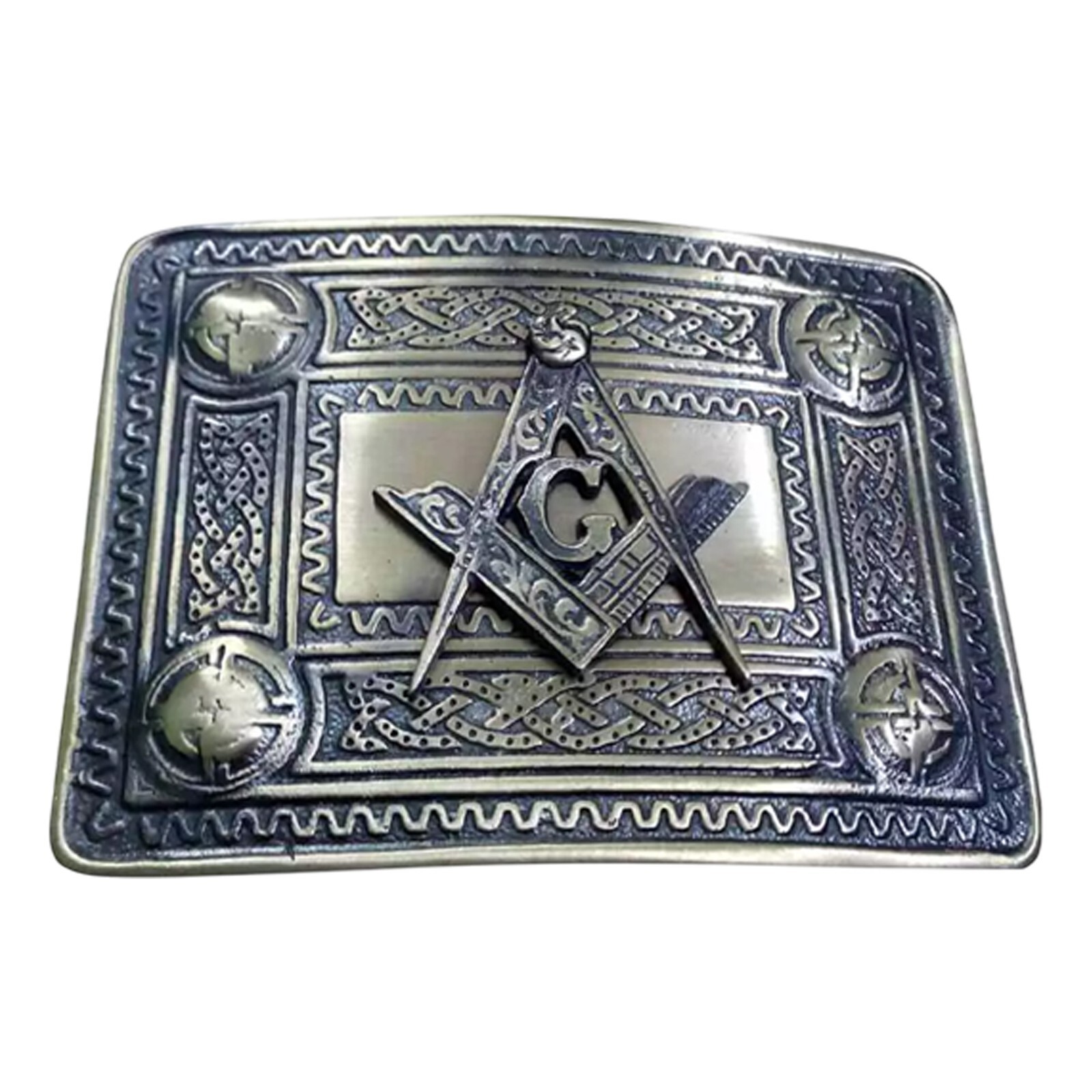 Scottish Antique Kilt Buckle – Masonic Design | Traditional Highland Accessory