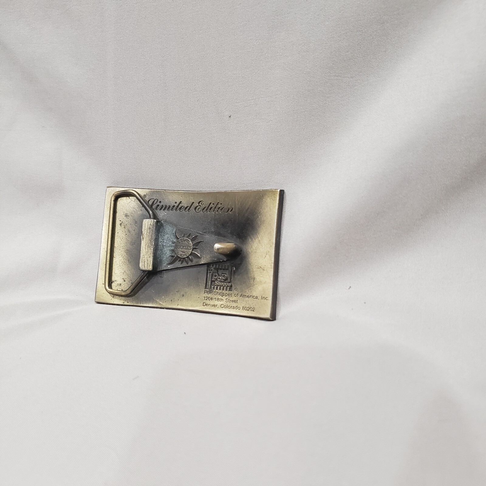 The Pop Shoppe America&rsquo;s Soft Drink Supermarket Belt Buckle Denver CO 1970s
