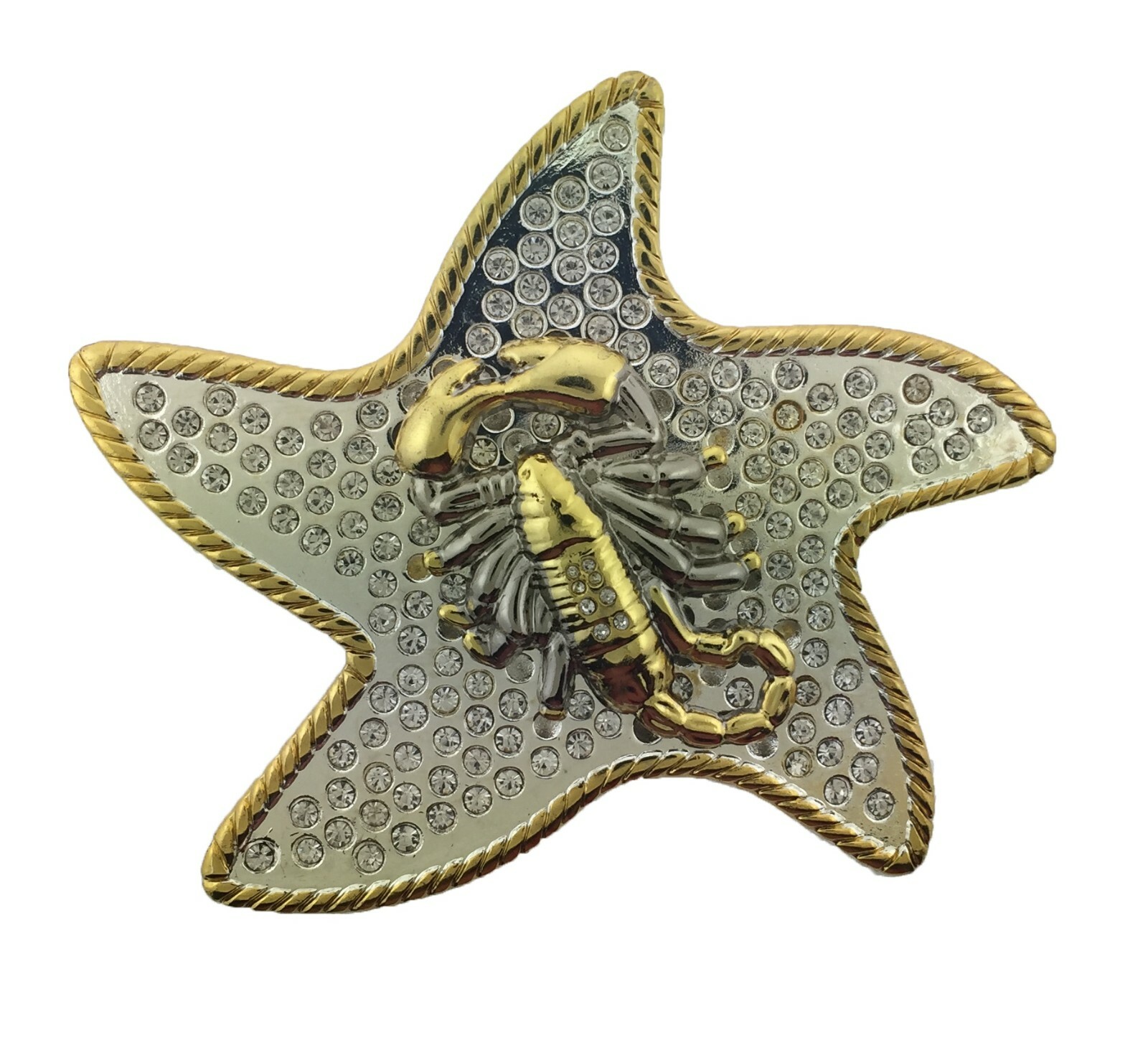 Scorpion Belt Buckle Zodiac Sign Gothic Rodeo USA Cowboy Western Silver Metal TX
