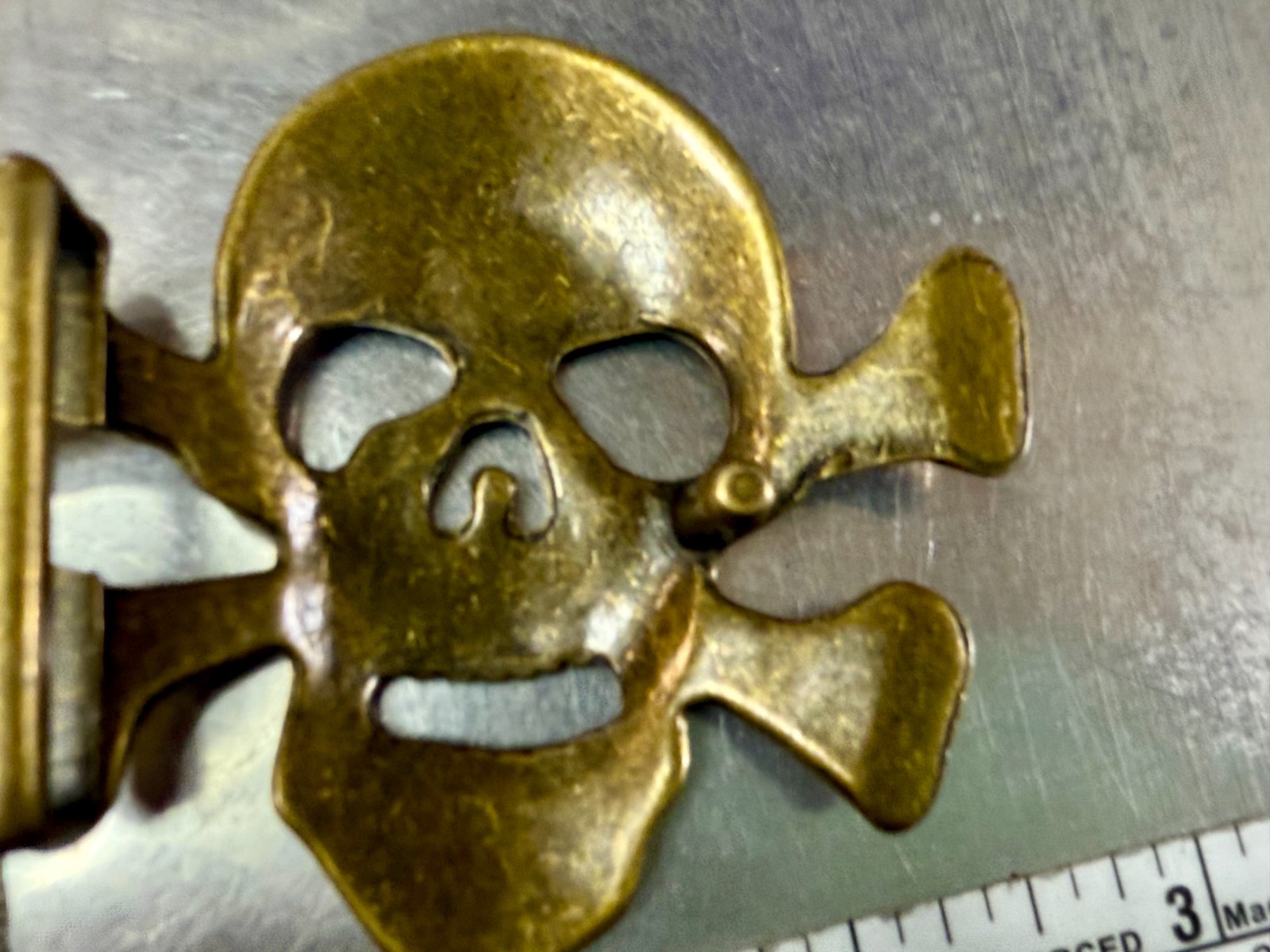 Creepy Skull Crossbones See-Trough Halloween Cutout Belt Buckle For 1.25&Prime; Belt