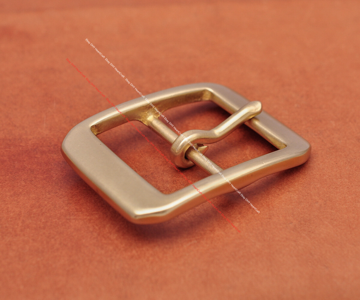 Heavy Duty Real Solid Brass Center Bar Pin Belt Buckle Fits 40mm Leather Strap
