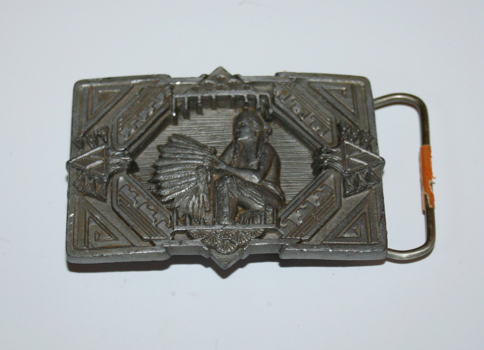 Vintage 1990 Indian Chief Warrior Bonnet 1483 New NOS C&J Belt Buckle