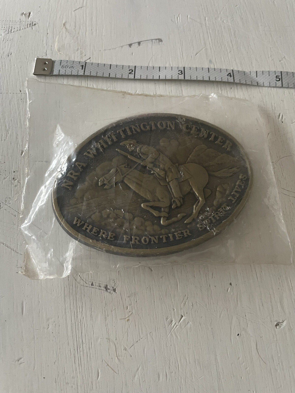 New Vintage NRA Whittington Center Belt Buckle Where Frontier Spirit Lives
