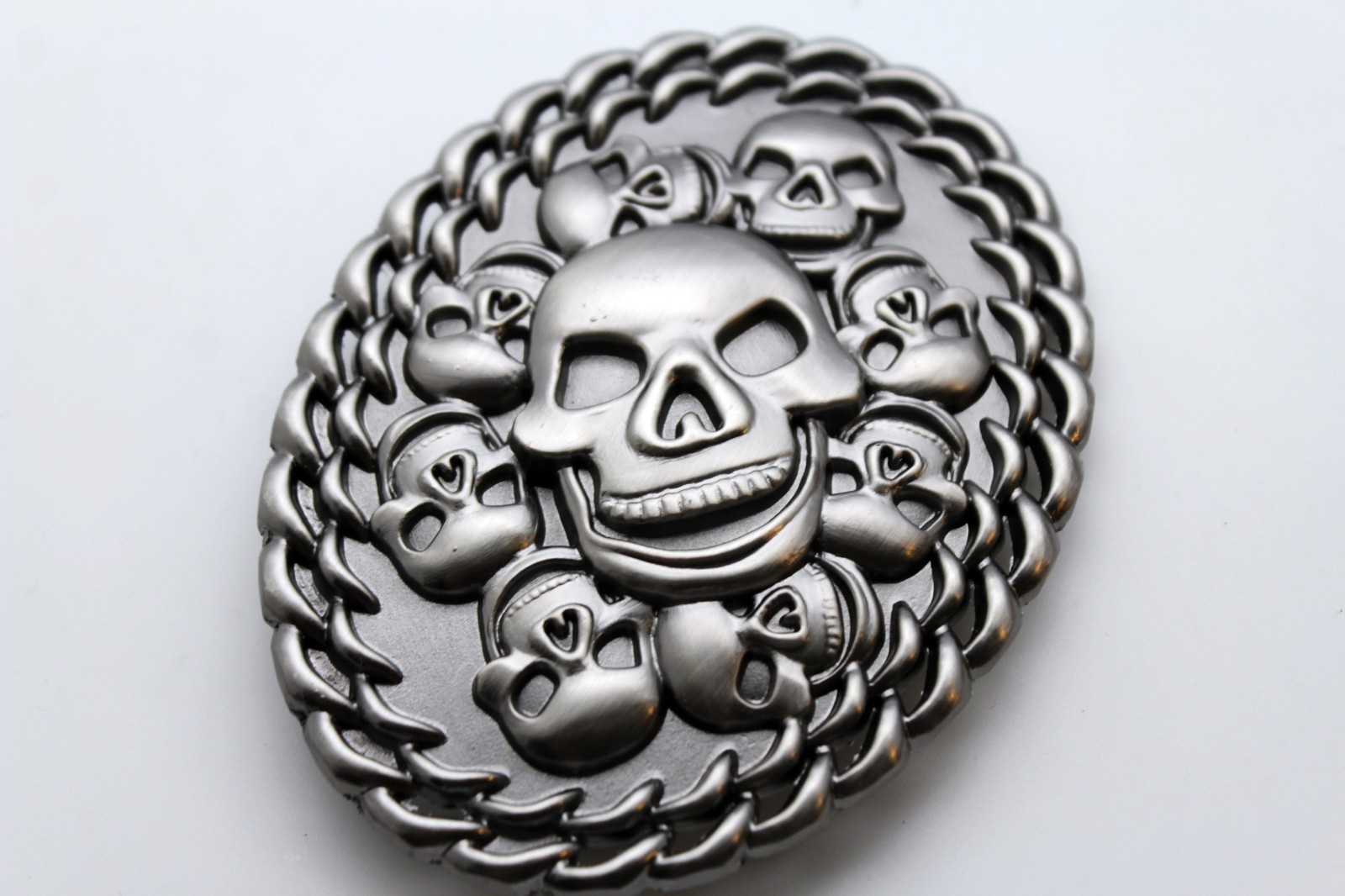 Men Women Dark Silver Metal Big Belt Buckle Fashion Skeleton Skulls Gothic Death