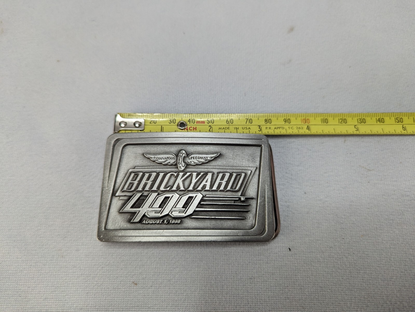 Belt Buckle Brickyard 400 – 1998-New #217 of 400, Siskiyou Buckle, Co, Pewter