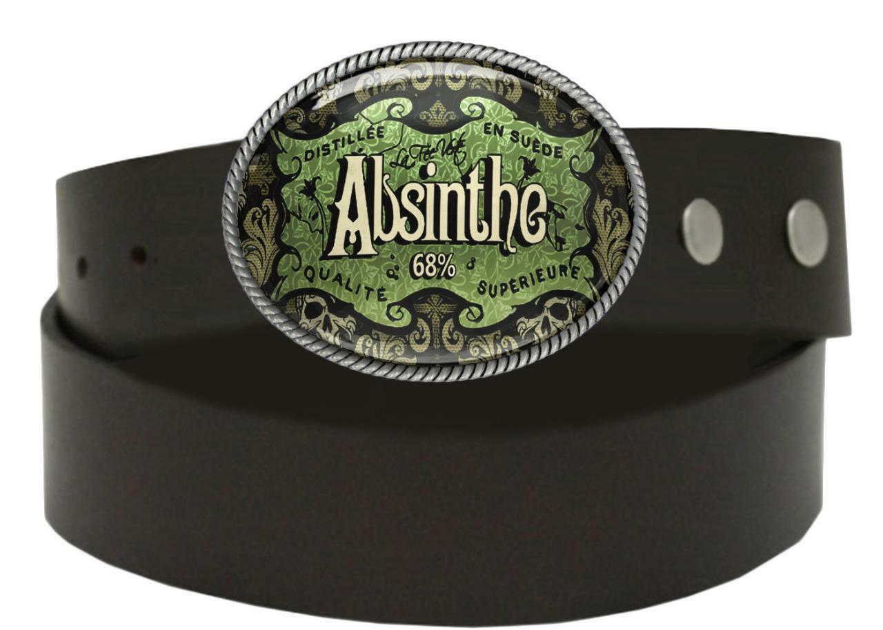 Victorian Belt Buckle – Vintage Absinthe Handmade Oval Buckle – 431