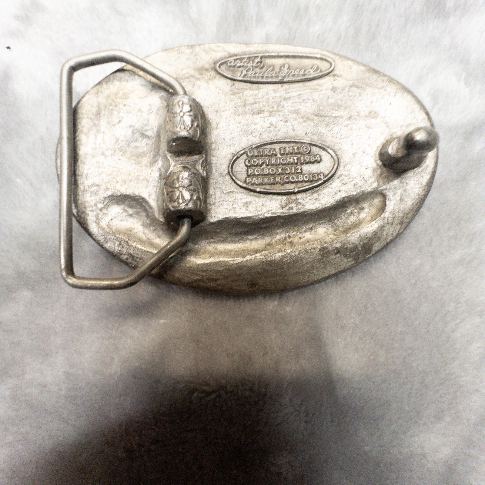 Vtg 1984 Paula Freed Artist Colorado Western Belt Buckle 3”x2.25”