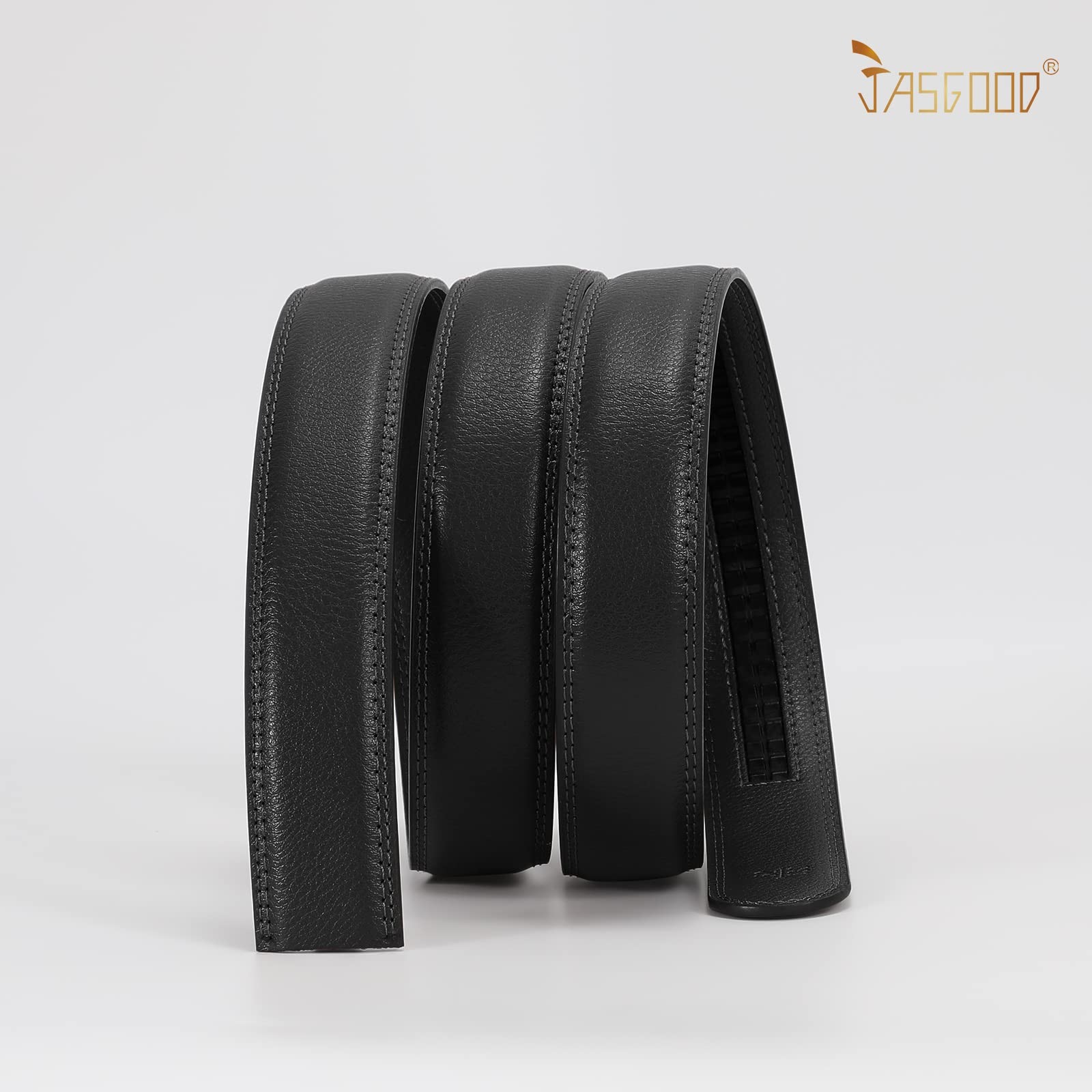 JASGOOD Ratchet Belt Replacement Strap 1 Suit Pant Size 44&Prime;-50&Prime;, A-black