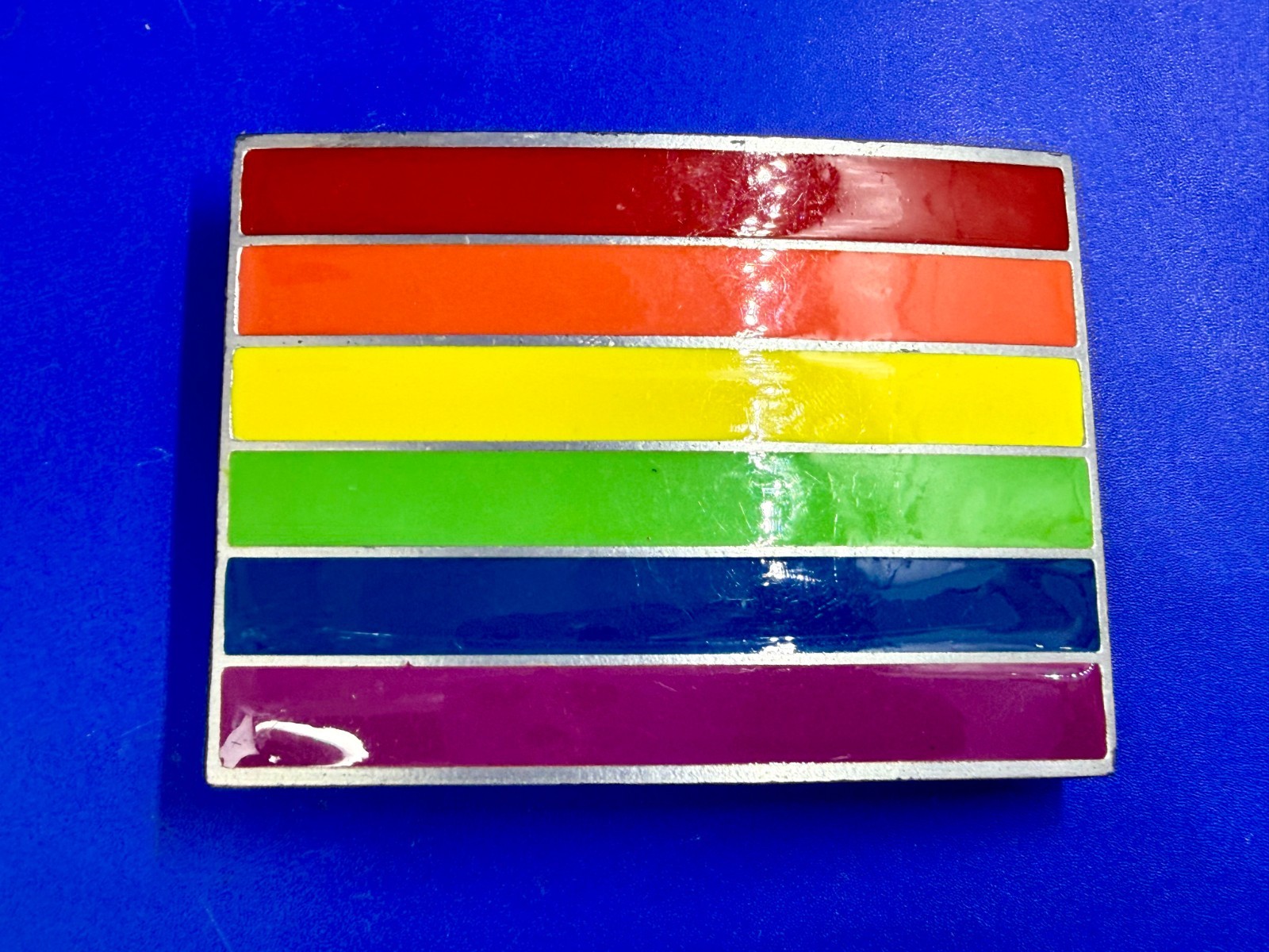 Rainbow Pride Flag LGBTQ Movement Enameled Great American Prod 2005 Belt Buckle
