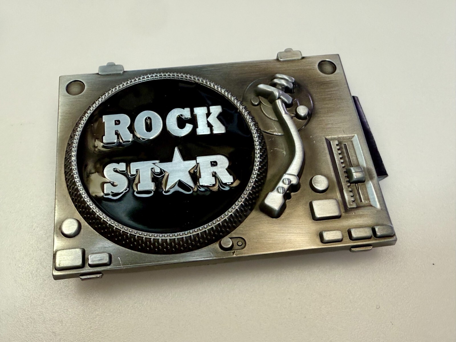 DJ ROCK STAR Turntable Music Record Player Musicians Music Lovers Belt Buckle