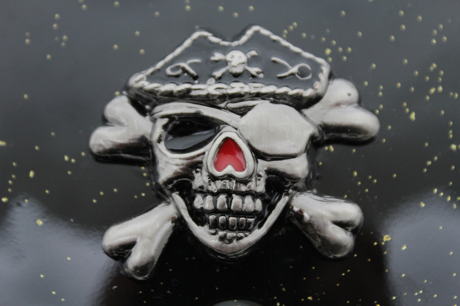 Men Women Fashion Buckle Silver Skull Skeleton Black Pirate Gothic Bones Square