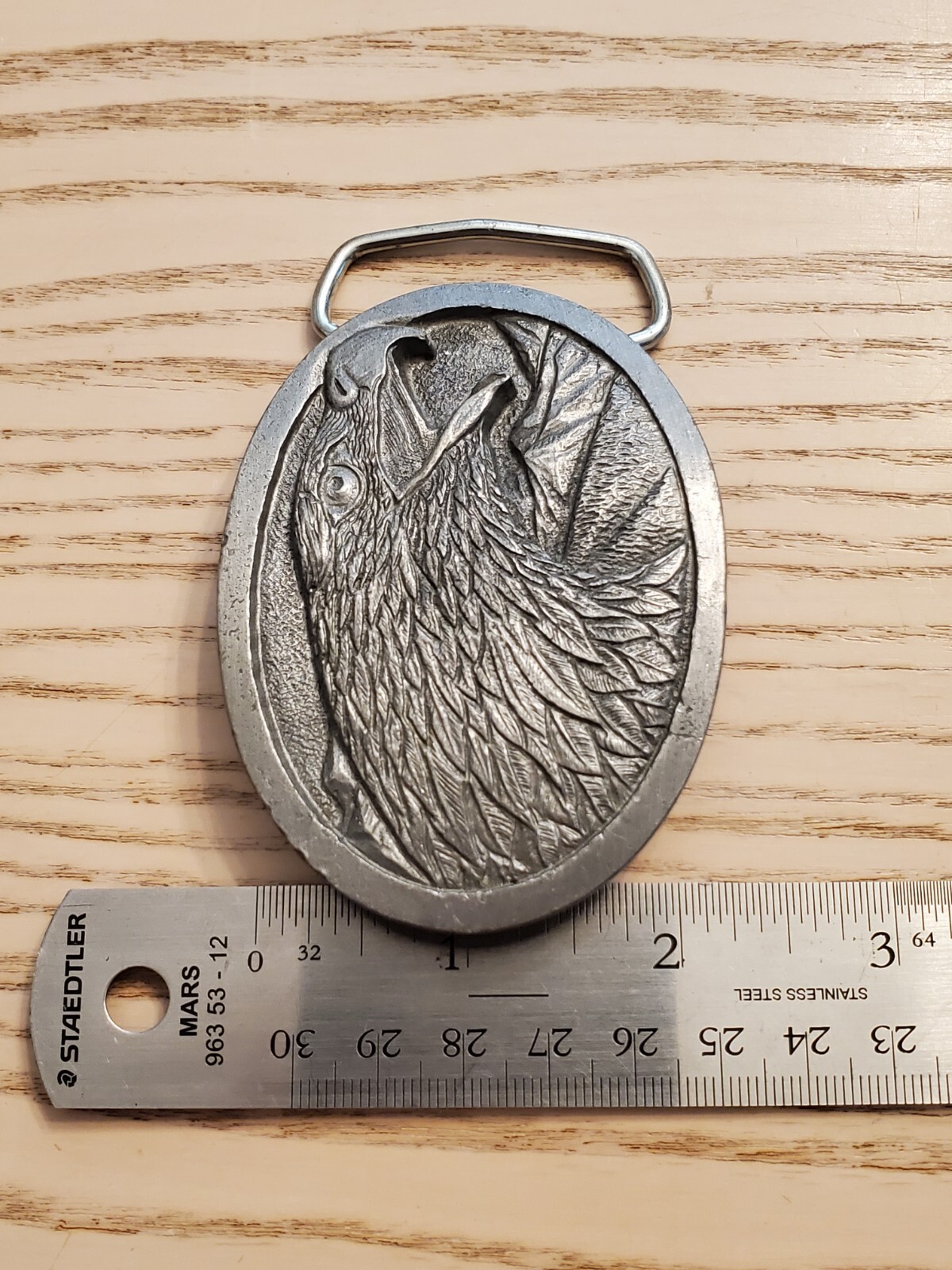 VTG Eagle Head Belt Buckle #1873 By Tandy Leather Company Made In USA Year 1986