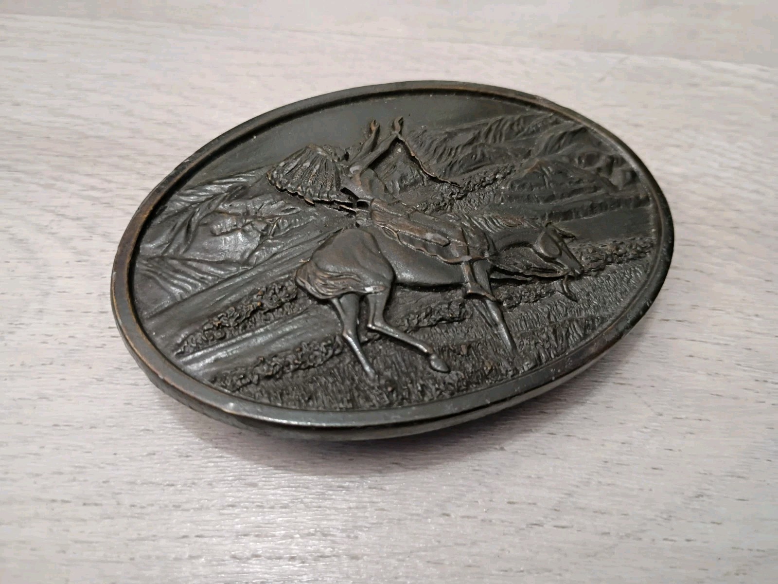 Bergamot Brass Works & Siskiyou Leather 1977 Native American P-60 Belt Buckle