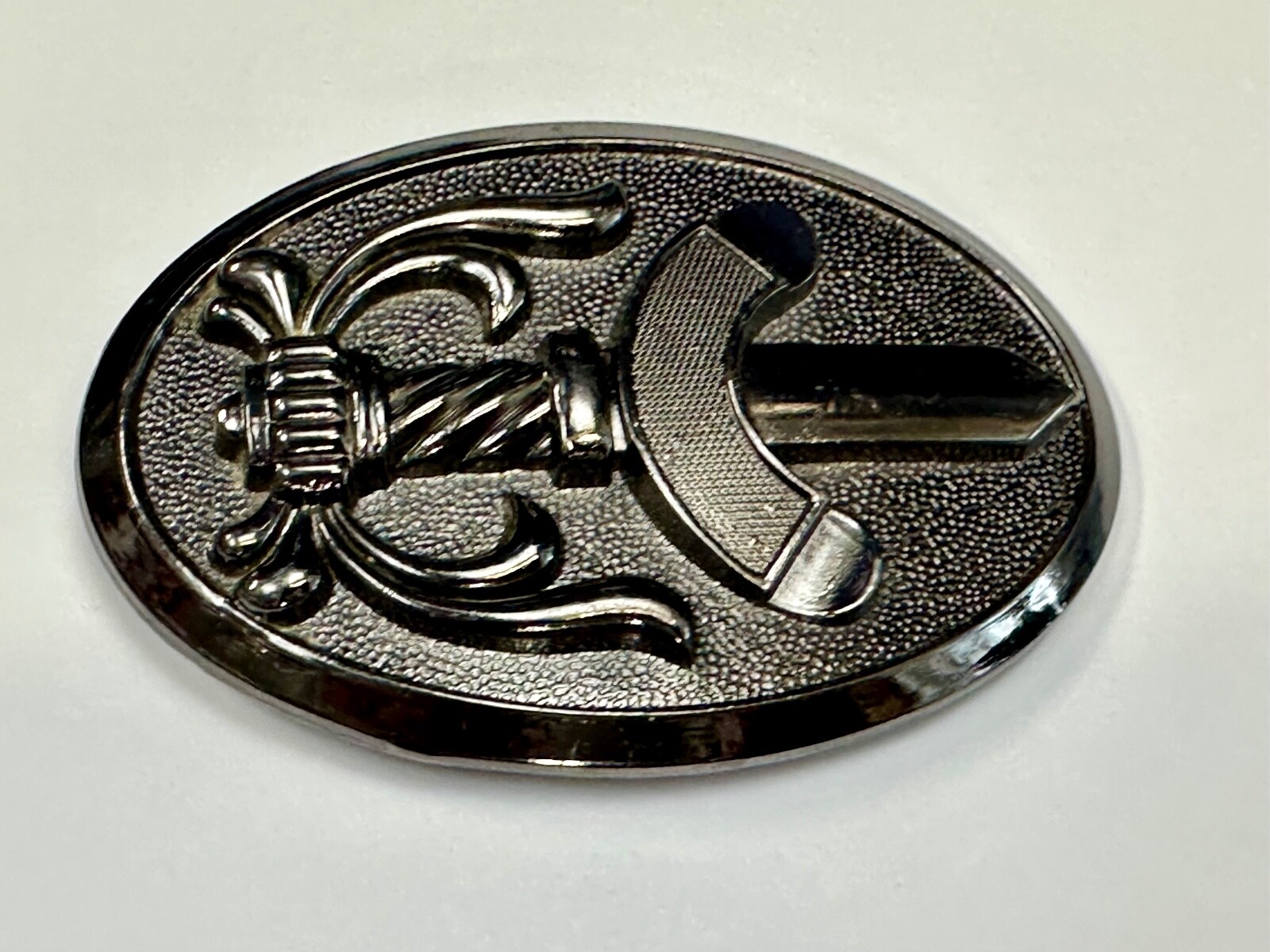 Medieval Times Sword In Black Oval Vintage Belt Buckle