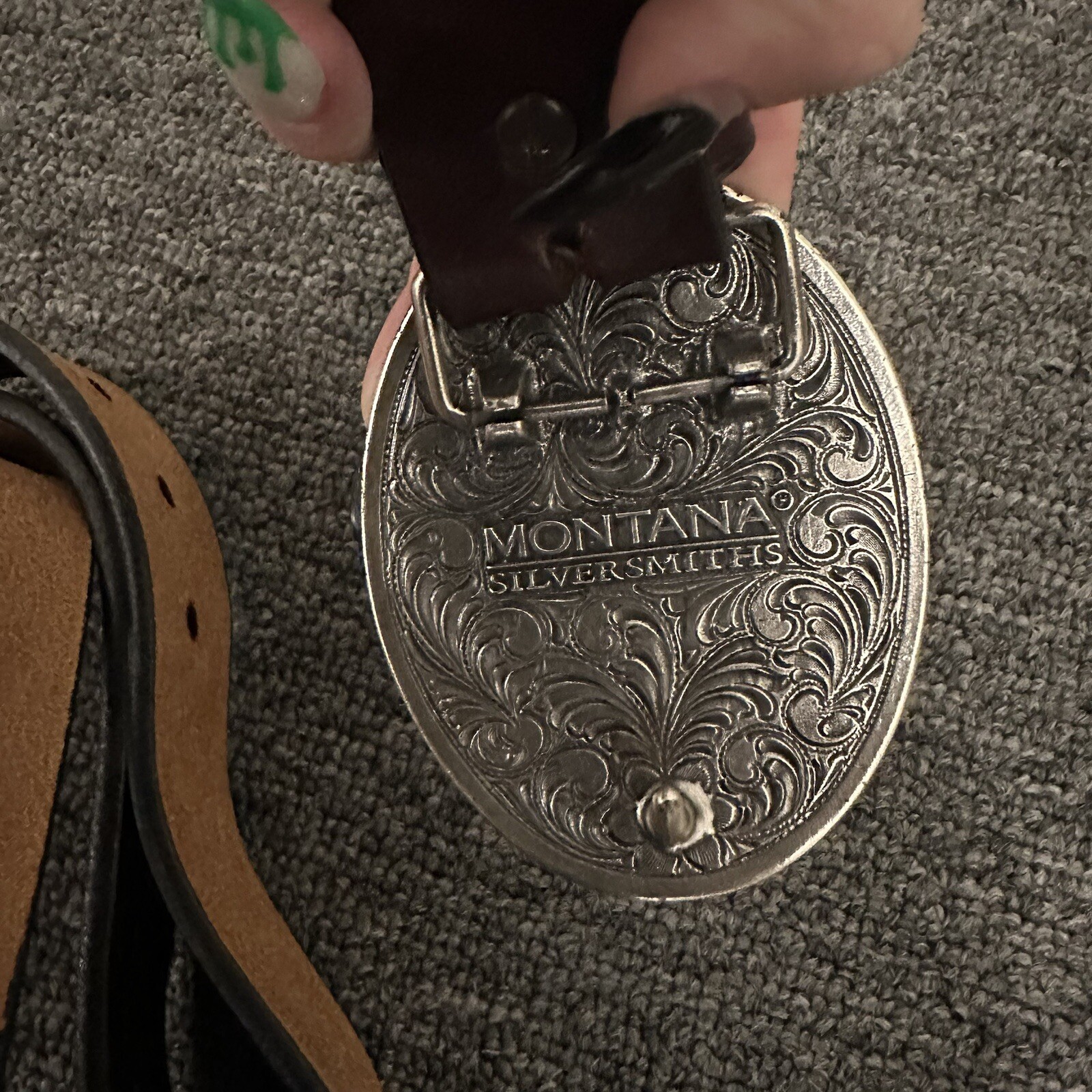 MONTANA SILVERSMITHS MEN&rsquo;S LONE STAR ATTITUDE BUCKLE With Gingerich Leather Belt