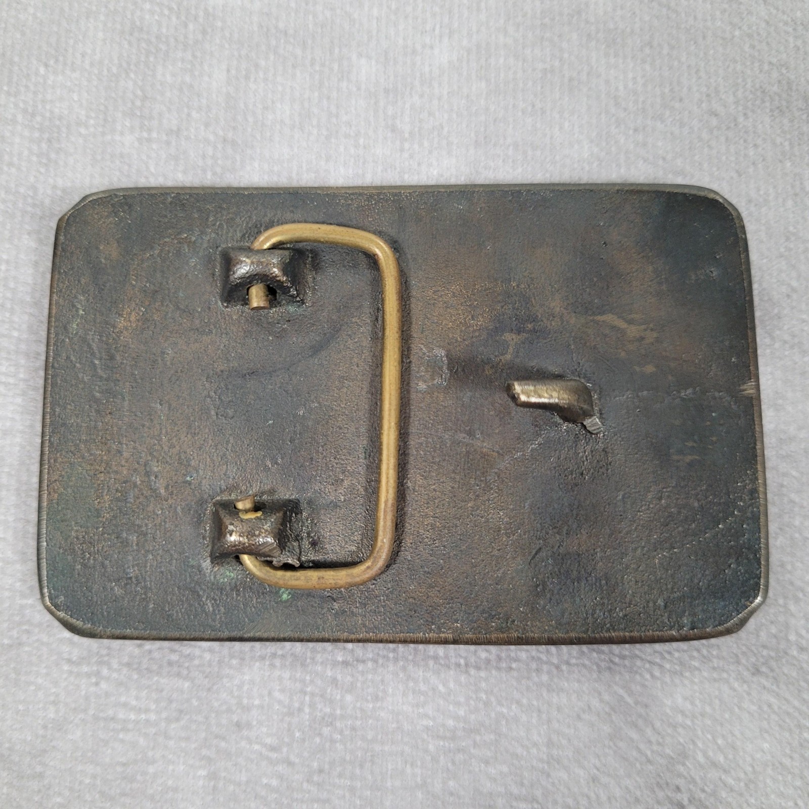 VTG Nashville Belt Buckle Music City Tennessee Guitar Brass Tone Souvenir U.S.A.
