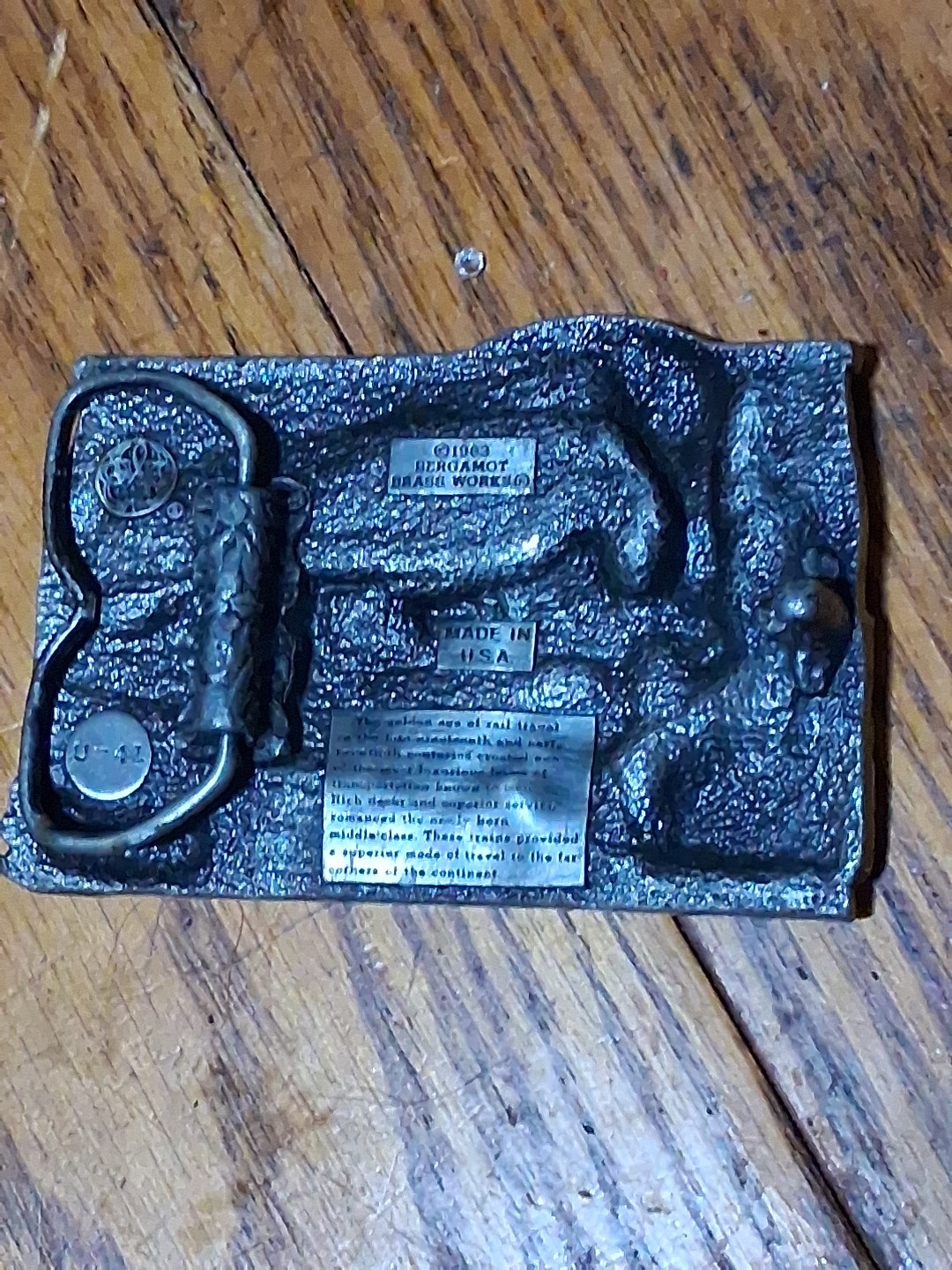 1983 Bergamot Brass Works Vintage Train Railroad Belt Buckle Made in USA