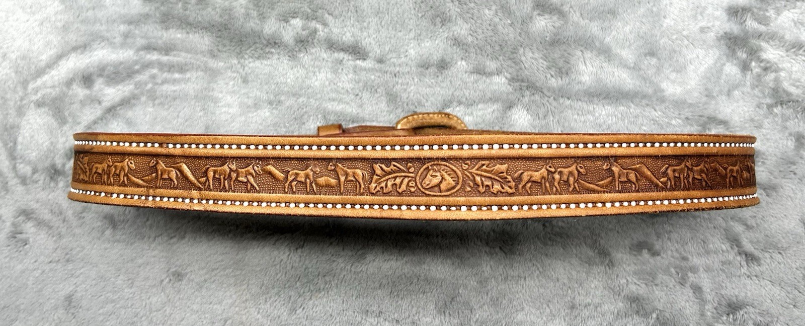 Vintage Brown Tooled Leather Belt Western Cowgirl Size 28