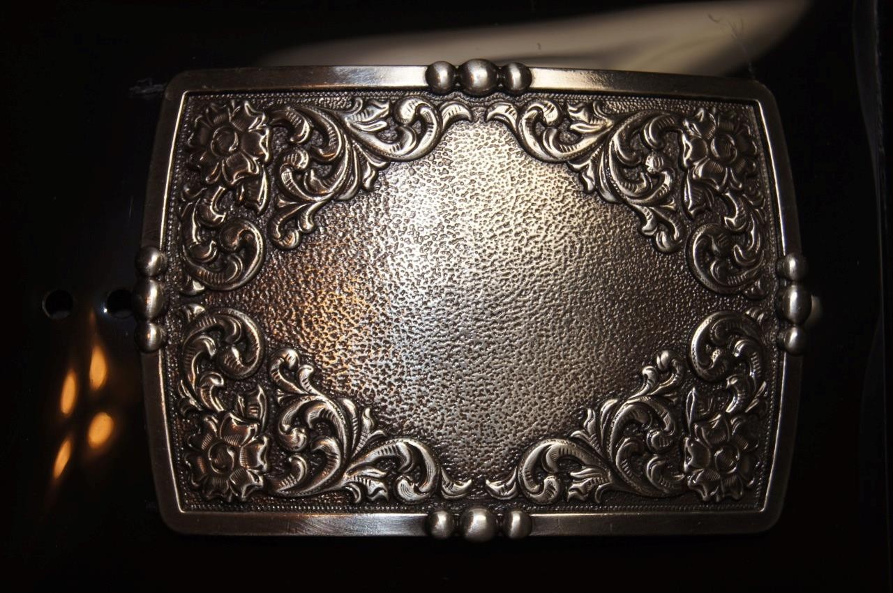 Ariat Western Buckle Rectangle Floral Silver A37060