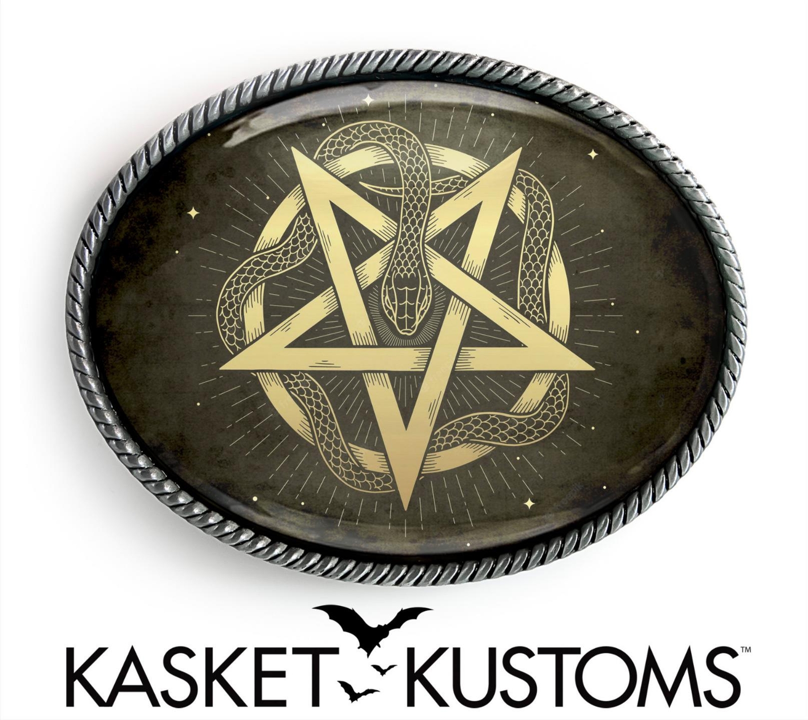 Snake Pentagram Belt Buckle – Ancient Esoteric Symbol Witchcraft Buckle – 617-SO