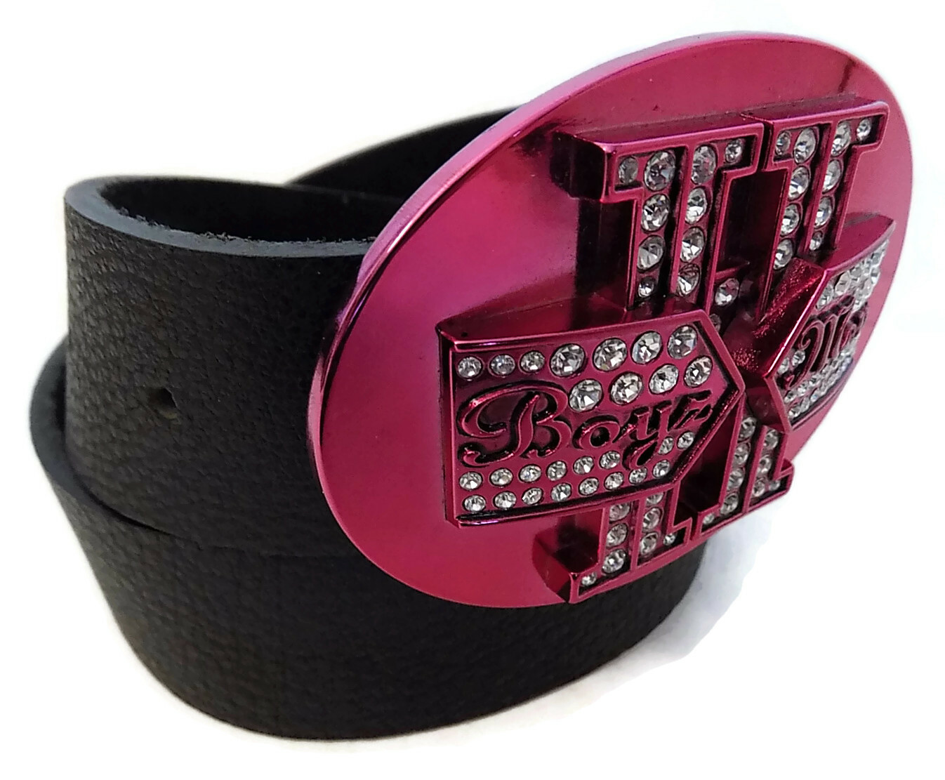 BOYZ 11 MEN BY WASHED UP HOLLYWOOD FUCHSIA WITH CRYSTALS 1½” OVAL BELT BUCKLE