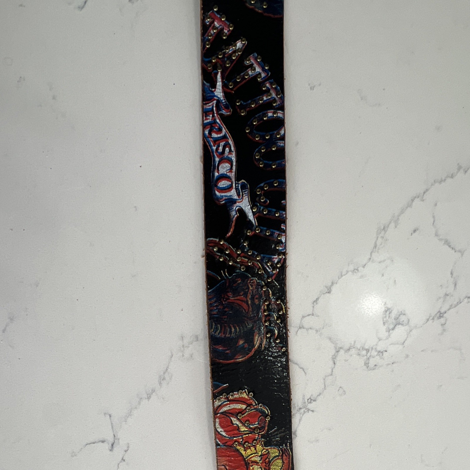 Cool Ed Hardy Belt Size L 41 Inch Long 2 In Wide Sudded Leather