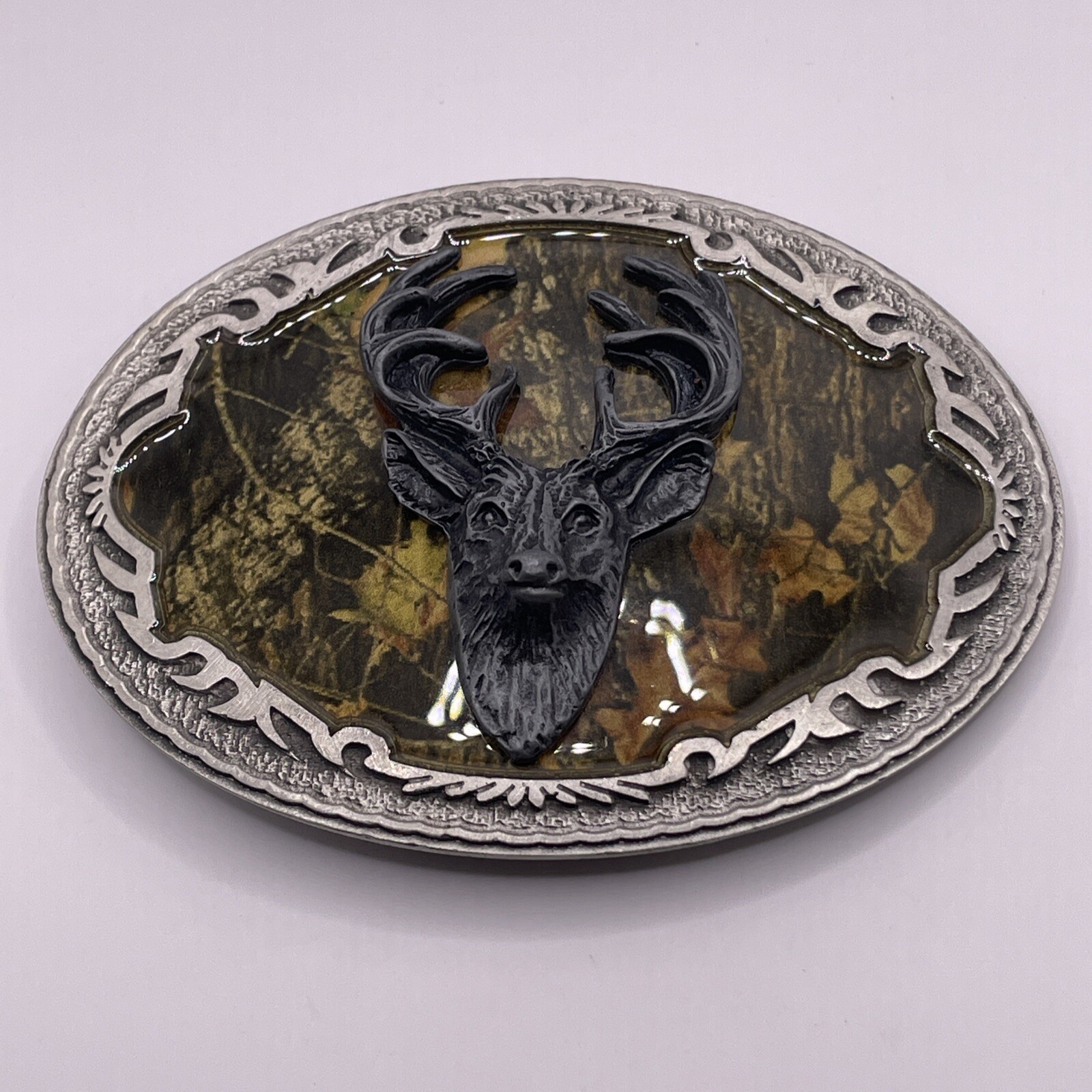 NOS MOSSY OAK BREAKUP DEER BUCK BELT BUCKLE EMI 2006 BBMO Legends West Hunting