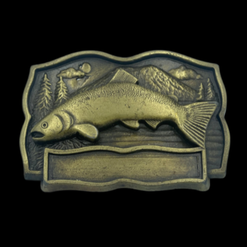 Fish Belt Buckle Fishing Sport Anglers Engravable Fisherman Buckles