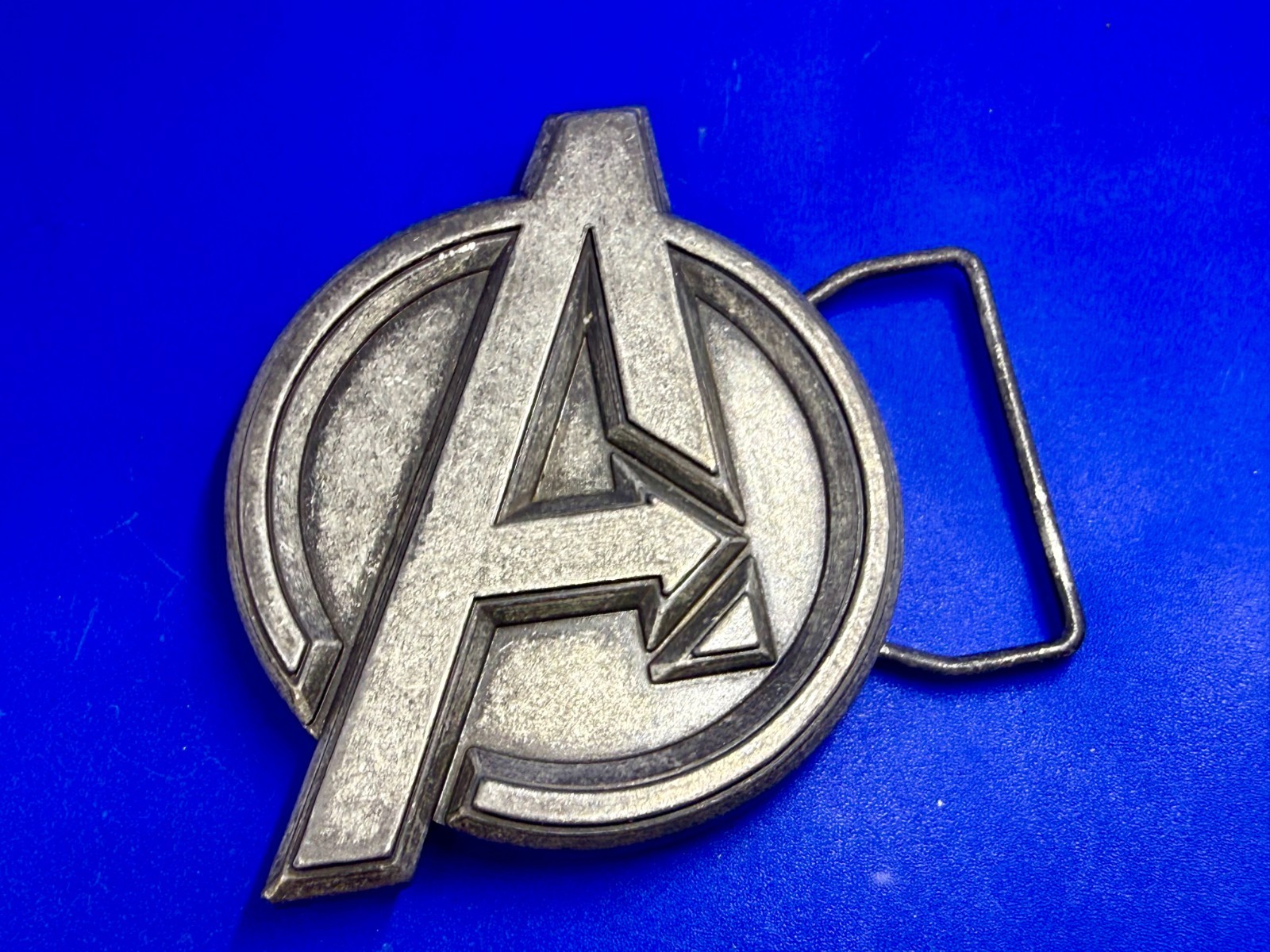 Marvel Comics Avengers Superhero Movie Logo Silver Color Used Belt Buckle